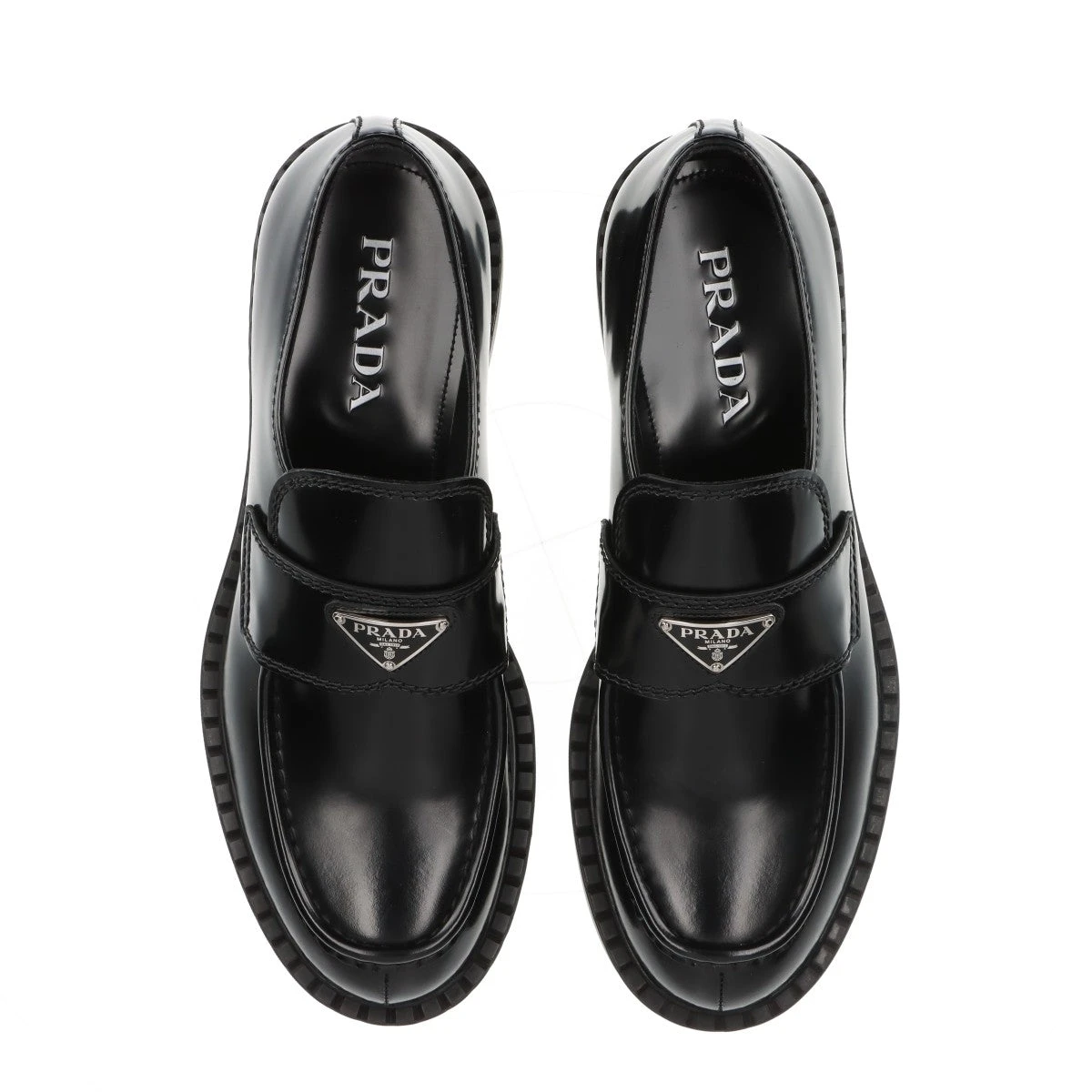 プラダ チョコレート ブラッシュドレザー ローファー 9 メンズ