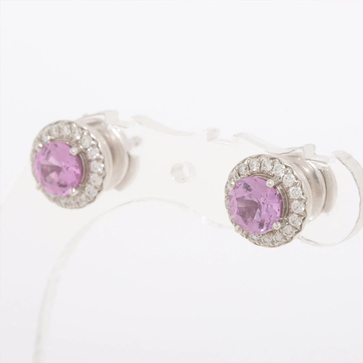 ティファニー ソレスト ピンクサファイア ダイヤ ピアス Pt950 5.8g
