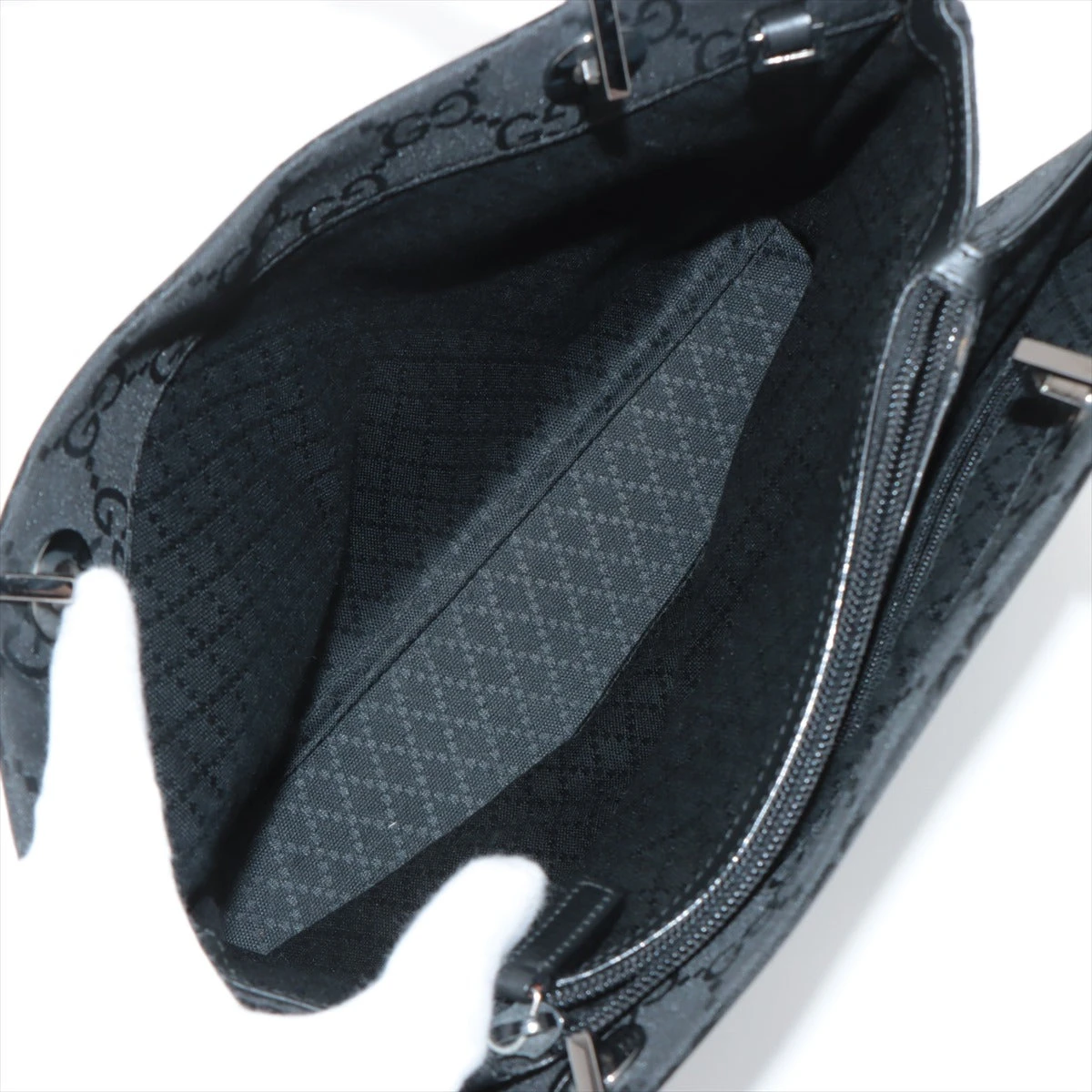 グッチ バンブー ナイロン ハンドバッグ ブラック 002-1016