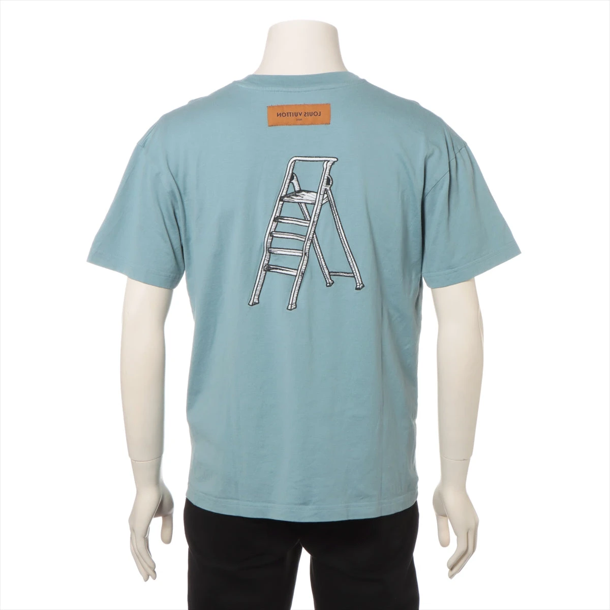 ヴィトン 23SS コットン Tシャツ S メンズ ブルー RM231 LVマルチ