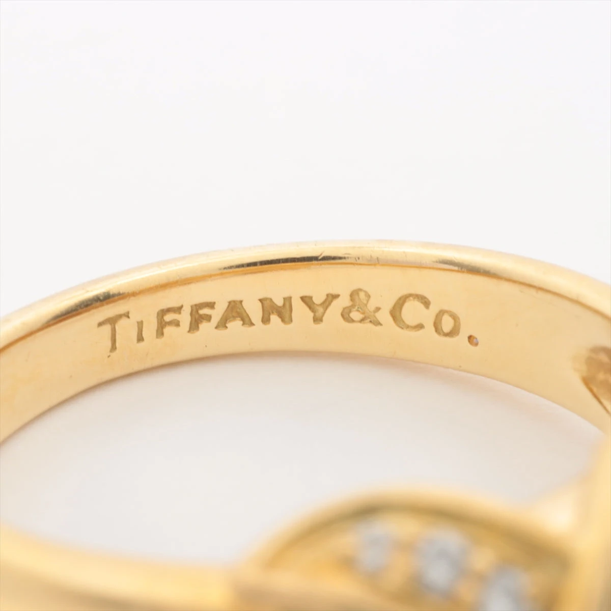 本物 ティファニー TIFFANY &Co. シグネチャー 750 YG リング 考え込む  