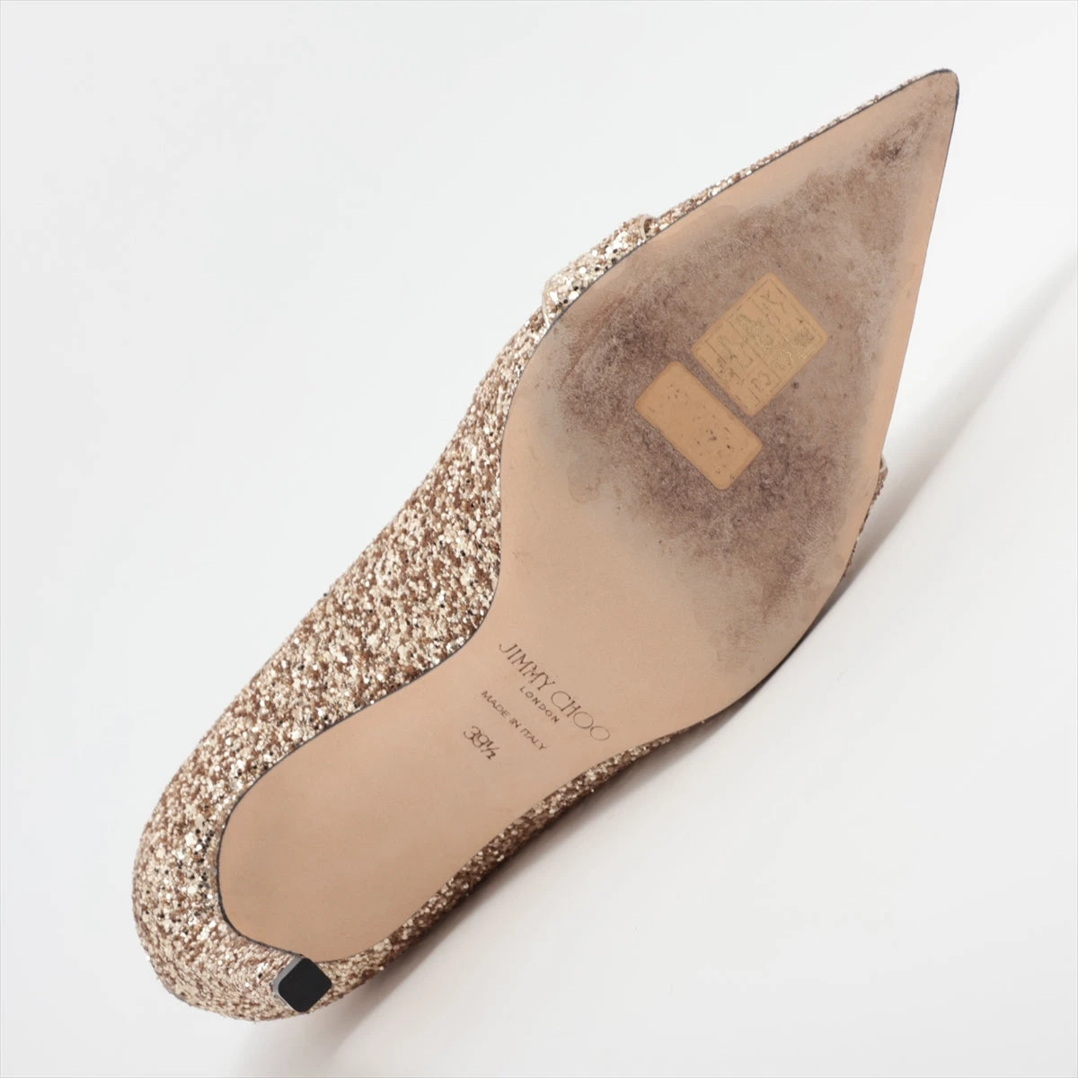 新品 ジミーチュウ グリッター パンプス 39 ジミーチュウ レザー×グリッター パンプス 39 1/2 レディース ゴールド