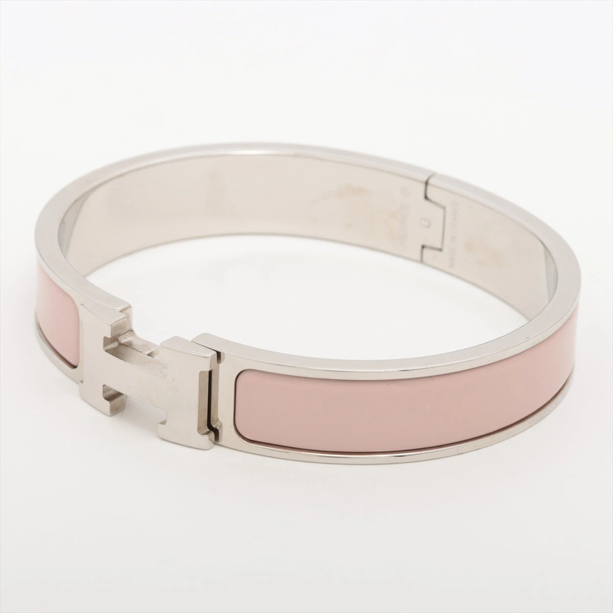 HERMES ピンク エナメル バングル HERMES エルメス クリックH ピンク