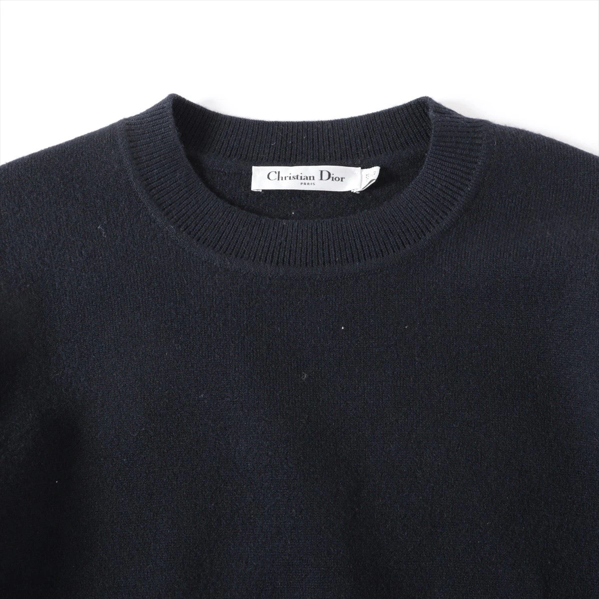 39万✨美品 現行ディオール ヘビーゲージニット カシミヤ100% ブラック 日本製】ベビーカシミヤ100% Vネック セーター メンズ