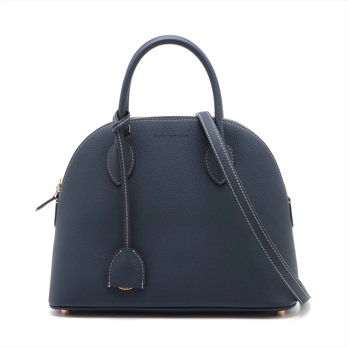 ボナベンチュラ レザー 2WAYハンドバッグ ネイビー A2845432