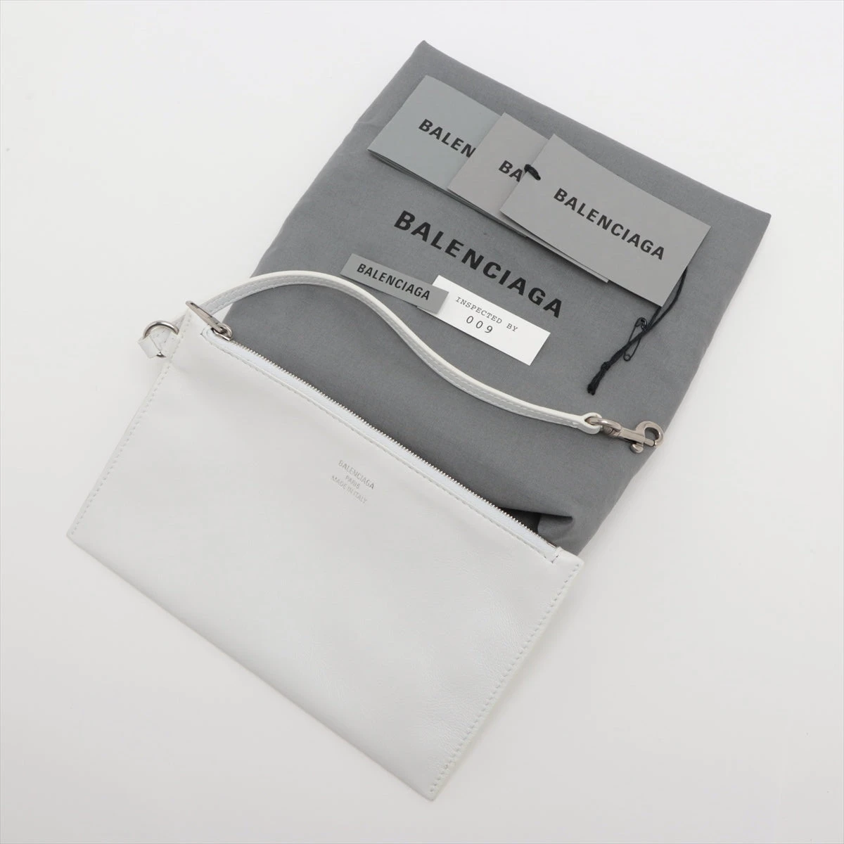 NWT Balenciaga Logo Waist Rib Briefs White Size 2 (Medium