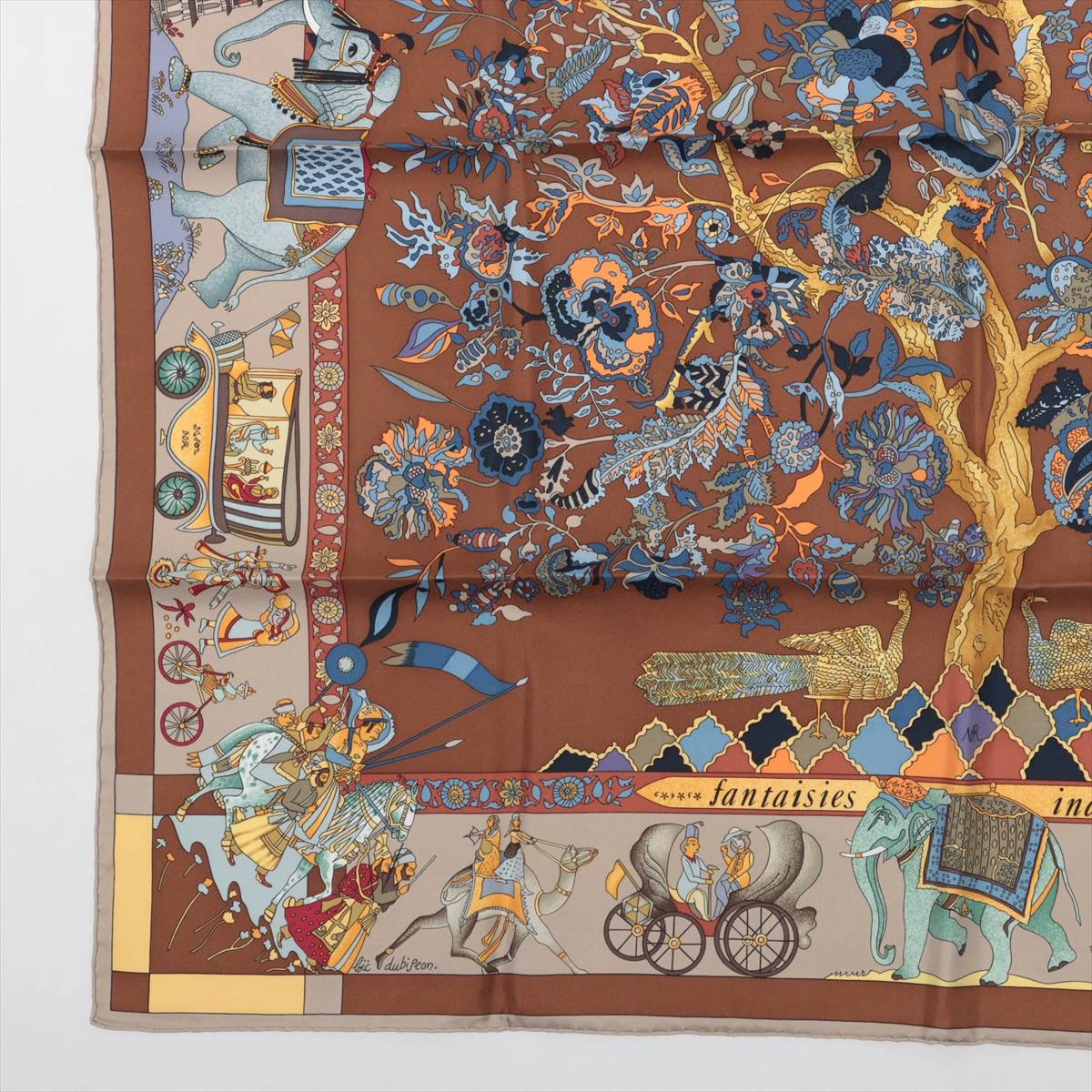 エルメス カレ90 Fantaisies indiennes 眩惑のインド スカーフ シルク