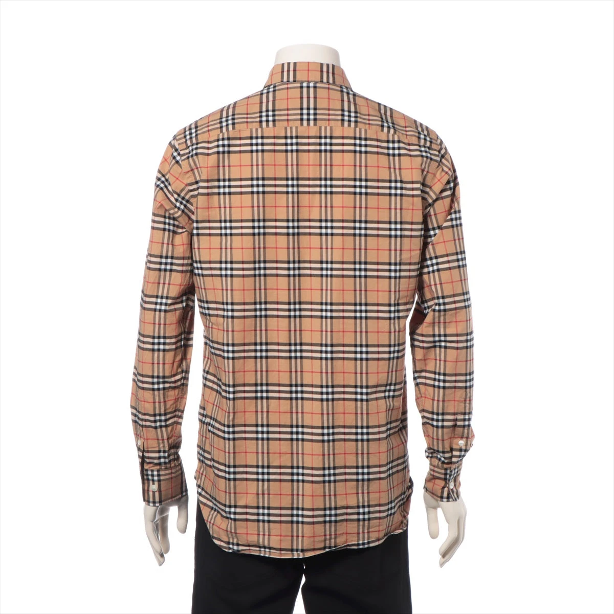 バーバリー コットン チェックシャツ M メンズ ブラウン 8004832