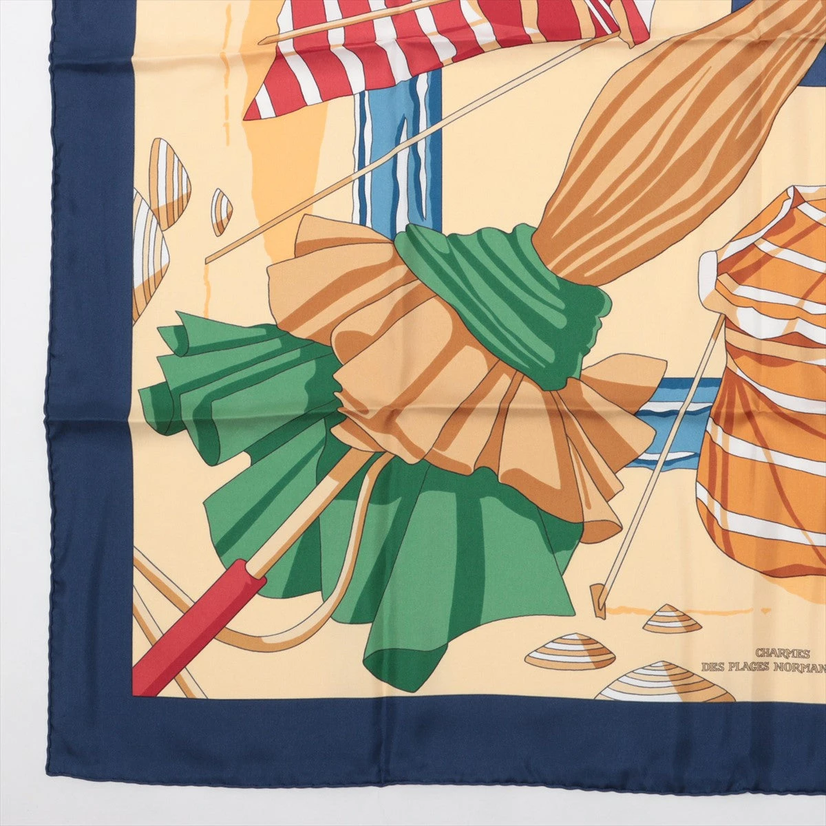 美品 HERMES エルメス カレ90 CHARMES DES PLAGES NORMANDES