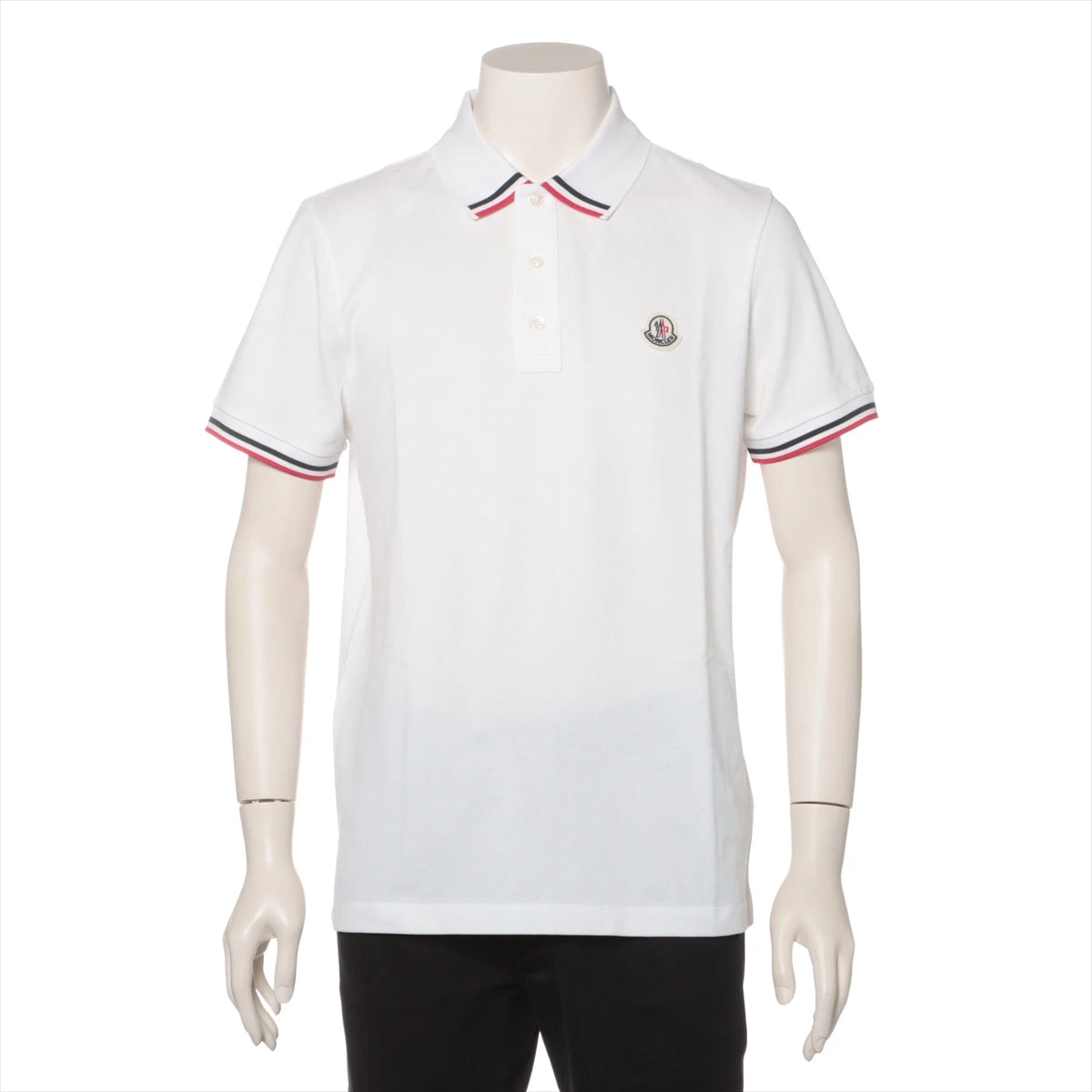 モンクレール 22年 コットン ポロシャツ M メンズ ブラック I10918A70300