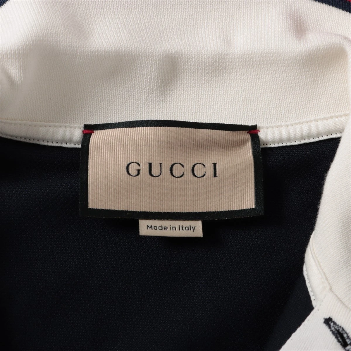 GUCCI グッチ GGストレッチ ポロシャツ　Sサイズ　GGロゴ GG ストレッチコットン ポロシャツ ・ブラック＆ホワイト