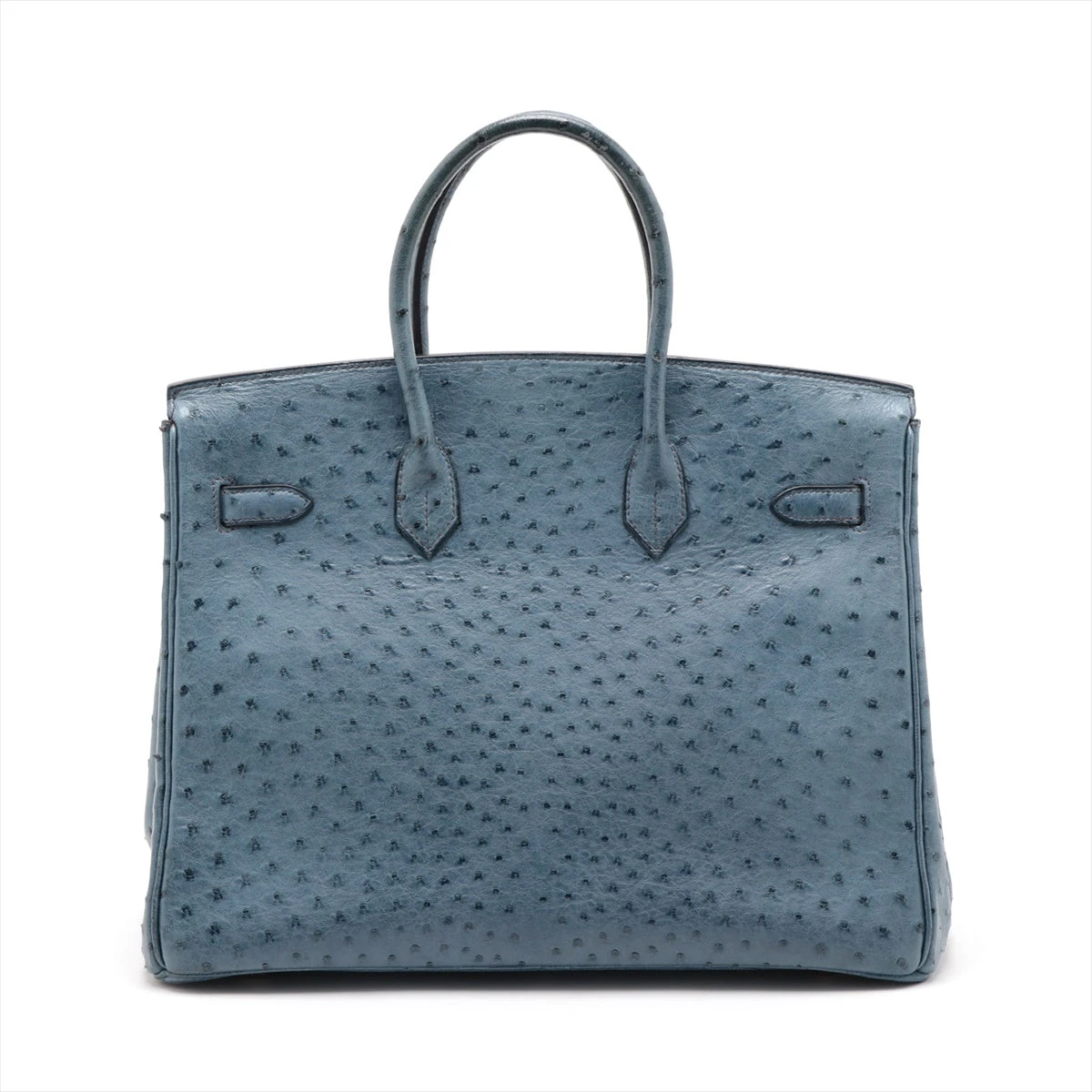 エルメス バーキン35 オーストリッチ ブルージーン シルバー金具
