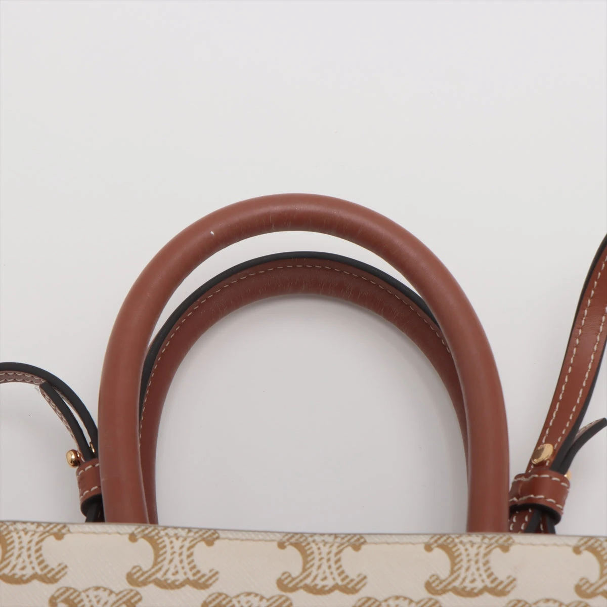 CELINE マカダム柄 バニティバッグ ハンドバッグ ポーチ PVC レザー CELINE セリーヌ マカダム ガンチーニ マンテル PVC×レザー