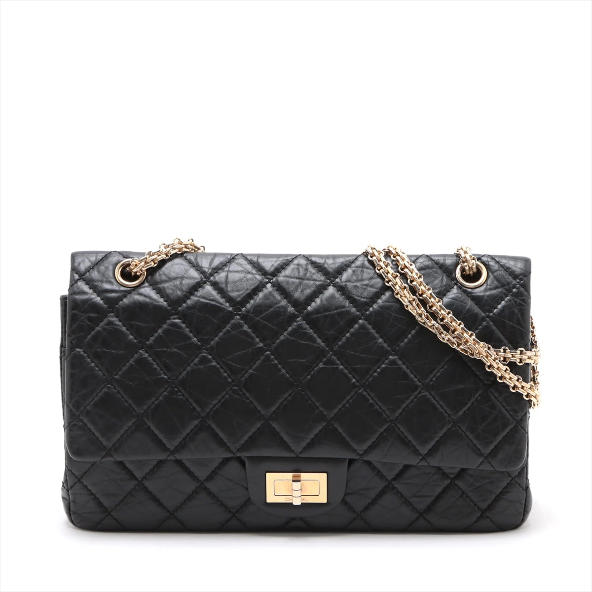 シャネル マトラッセ 2.55 マキシ レザー ダブルフラップ ダブル