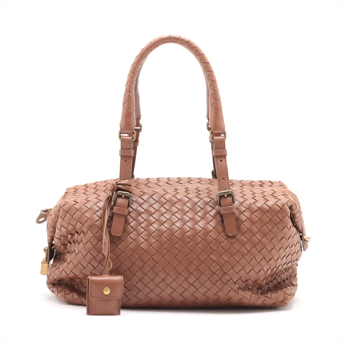 ボッテガヴェネタ イントレチャート レザー ショルダーバッグ ブラウン  