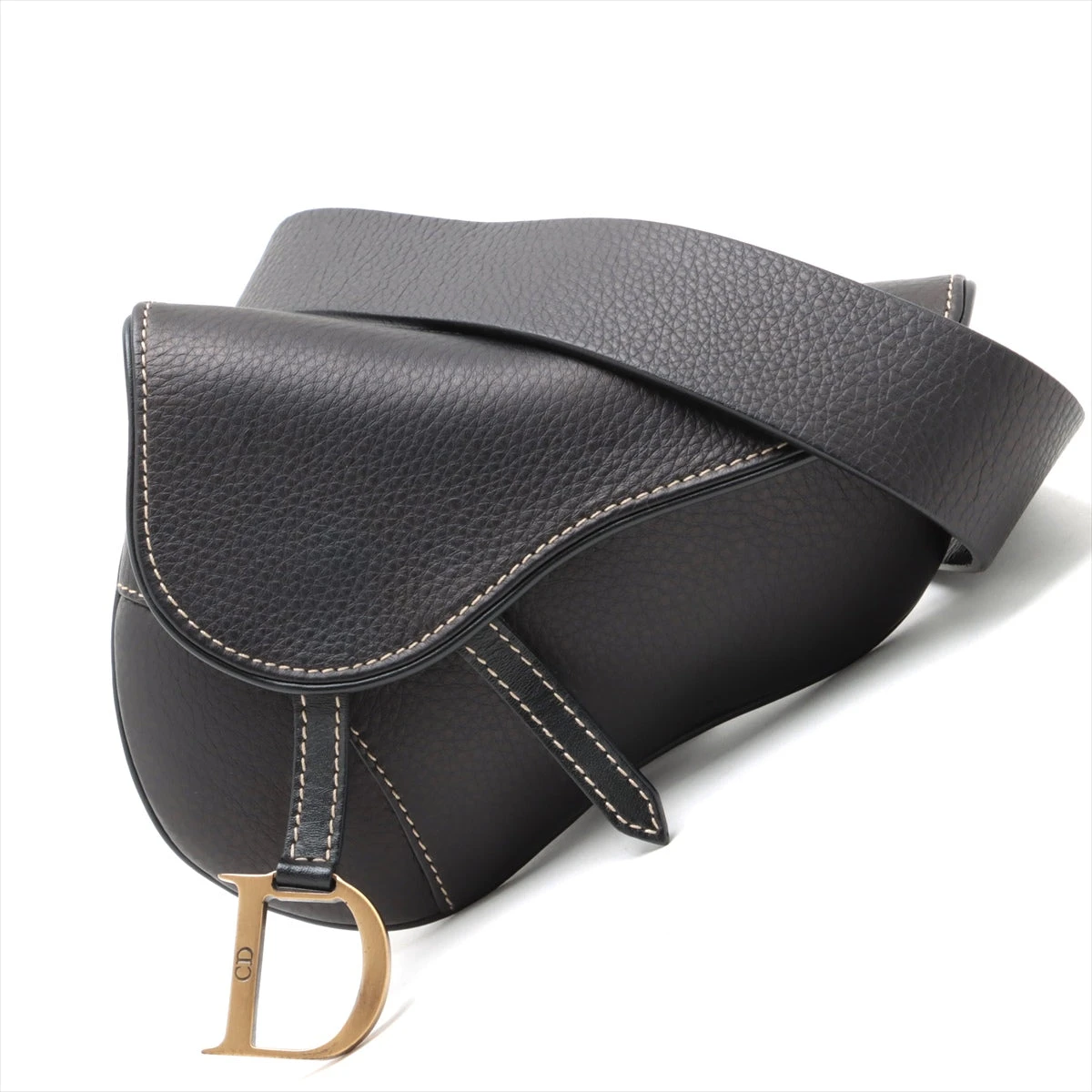 Christian Dior ディオール サドル レザーウエストバッグ　ポーチ クリスチャンディオール サドル レザー ウエストポーチ ブラック