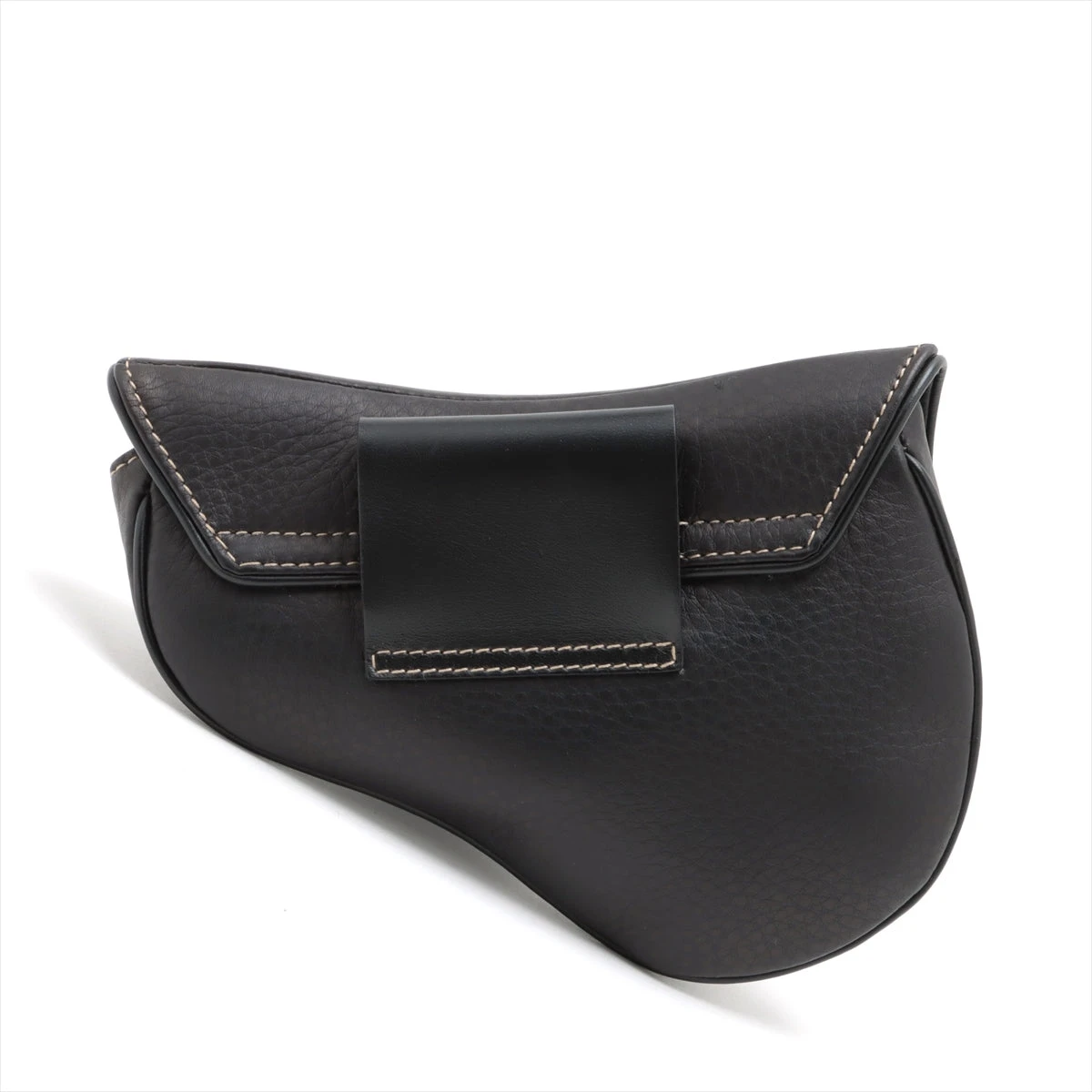 クリスチャンディオール サドル レザー ウエストポーチ ブラック