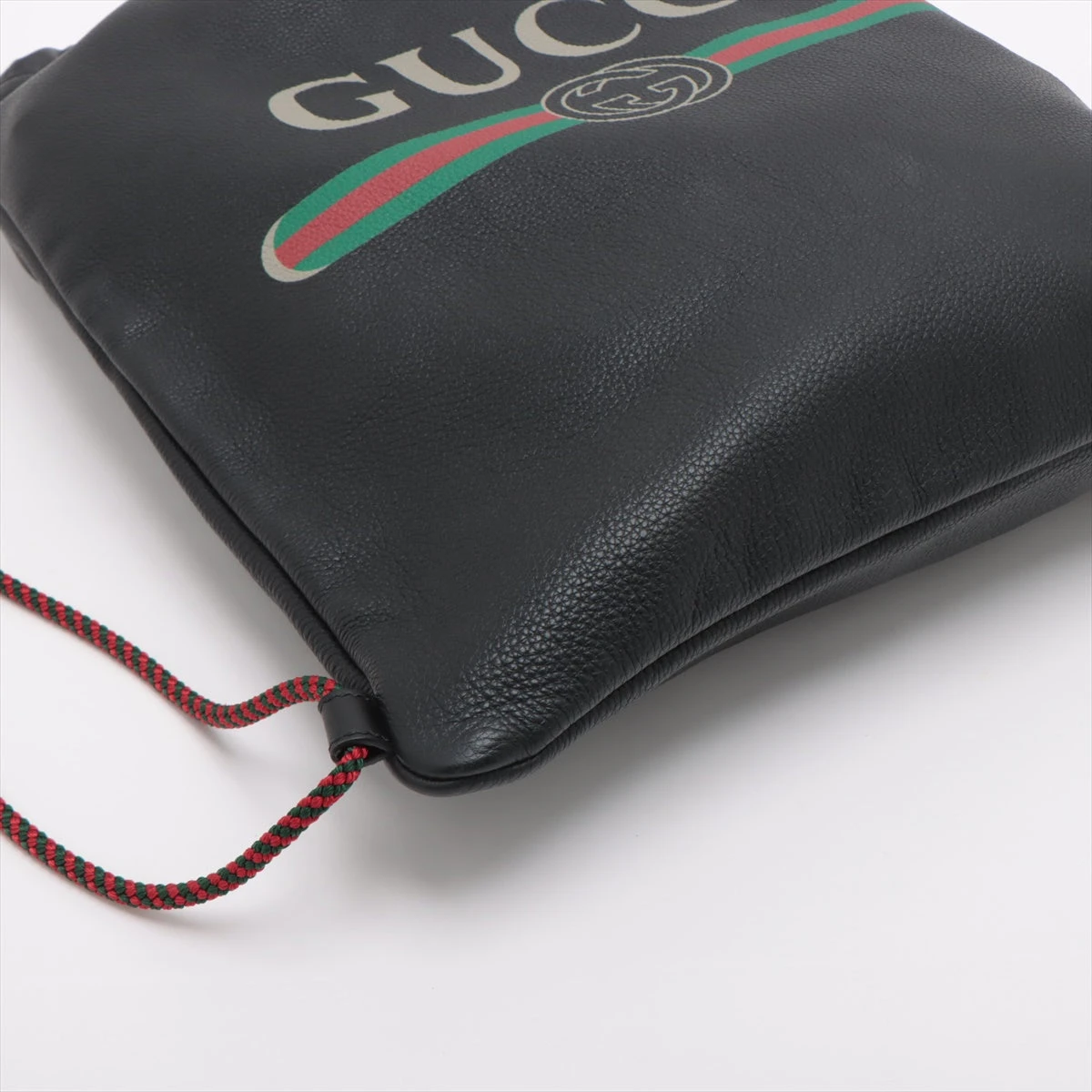 グッチ ロゴプリント レザー バックパック/リュック ブラック グッチ ロゴプリント レザー バックパック/リュック ブラック