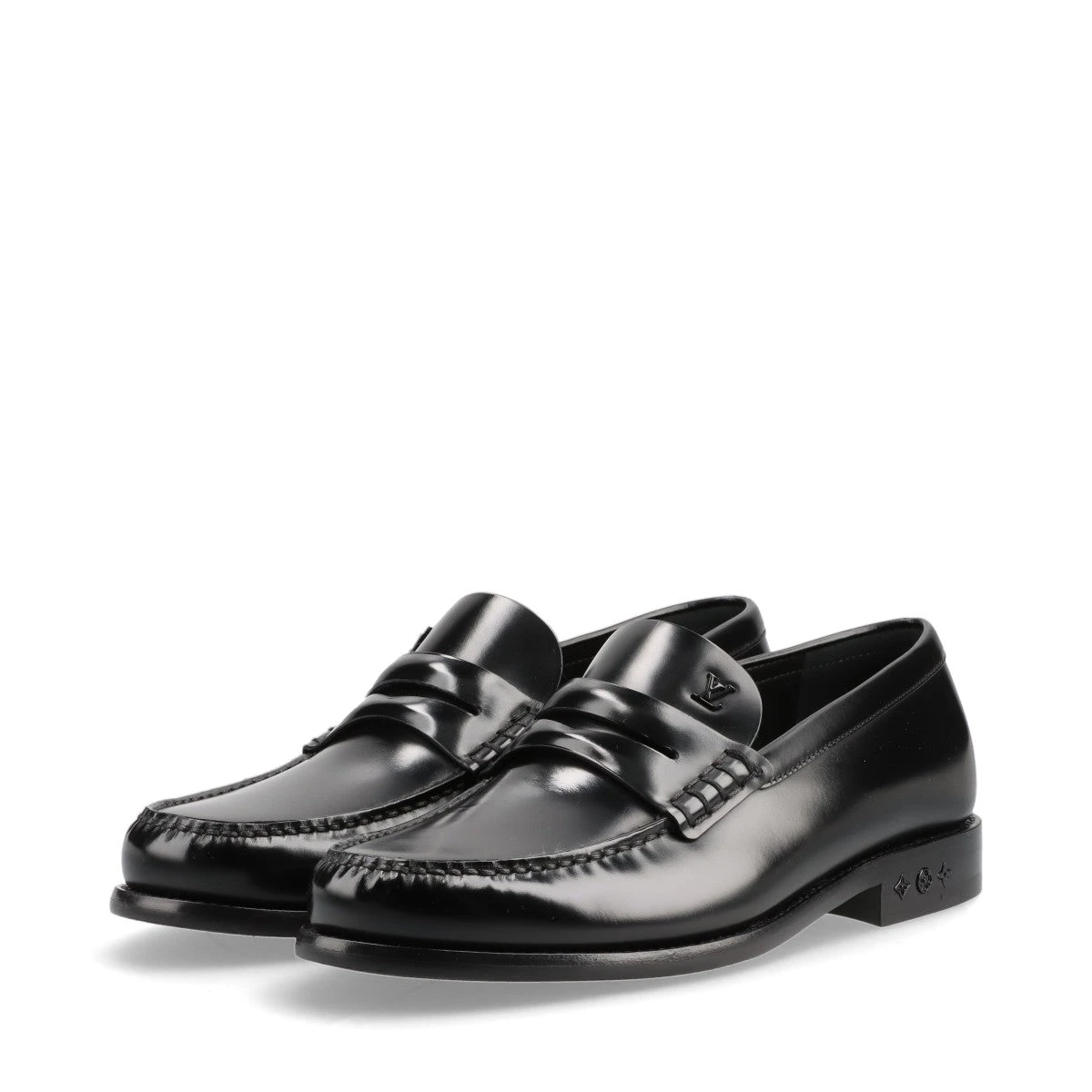 未使用 ヴィトン オルセーライン レザー ローファー ブラック ヴィトン ルイライン 23年 レザー ローファー 6.5 メンズ ブラック