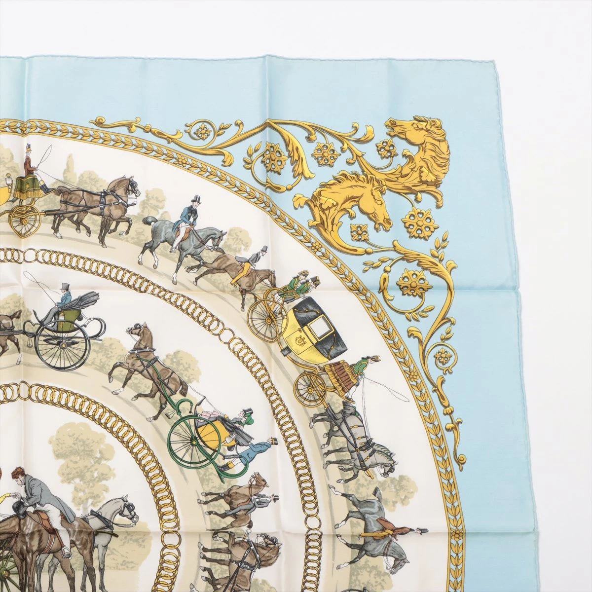正規品 エルメス ロンシャンへの散歩 スカーフ シルク 馬車 ピンク カレ90 エルメス / HERMES スカーフ カレ 90 ロンシャンへの散歩 シルク