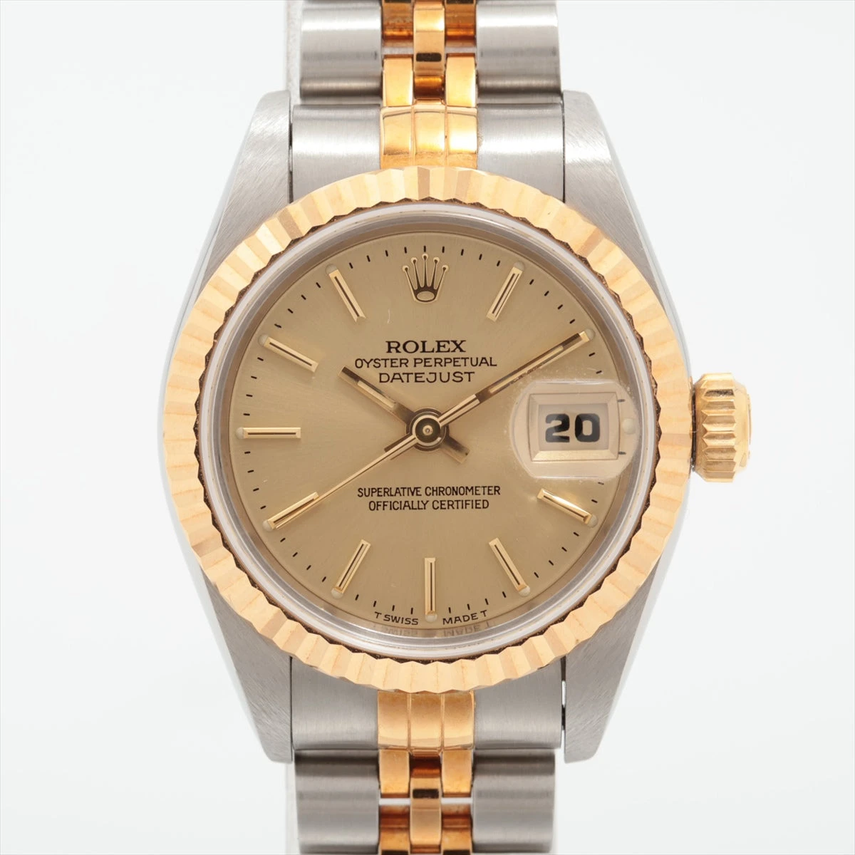ROLEX - ROLEX デイトジャスト 自動巻き SS/YG ゴールド文字盤 X