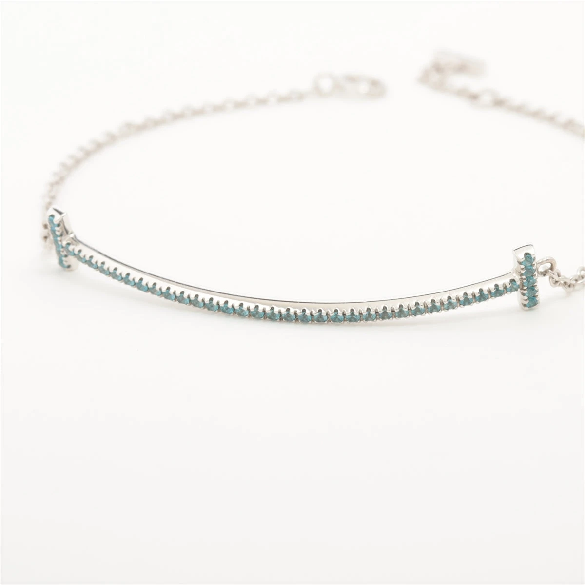 ティファニー Tスマイル ブルートパーズ ブレスレット 750(WG) 2.7g