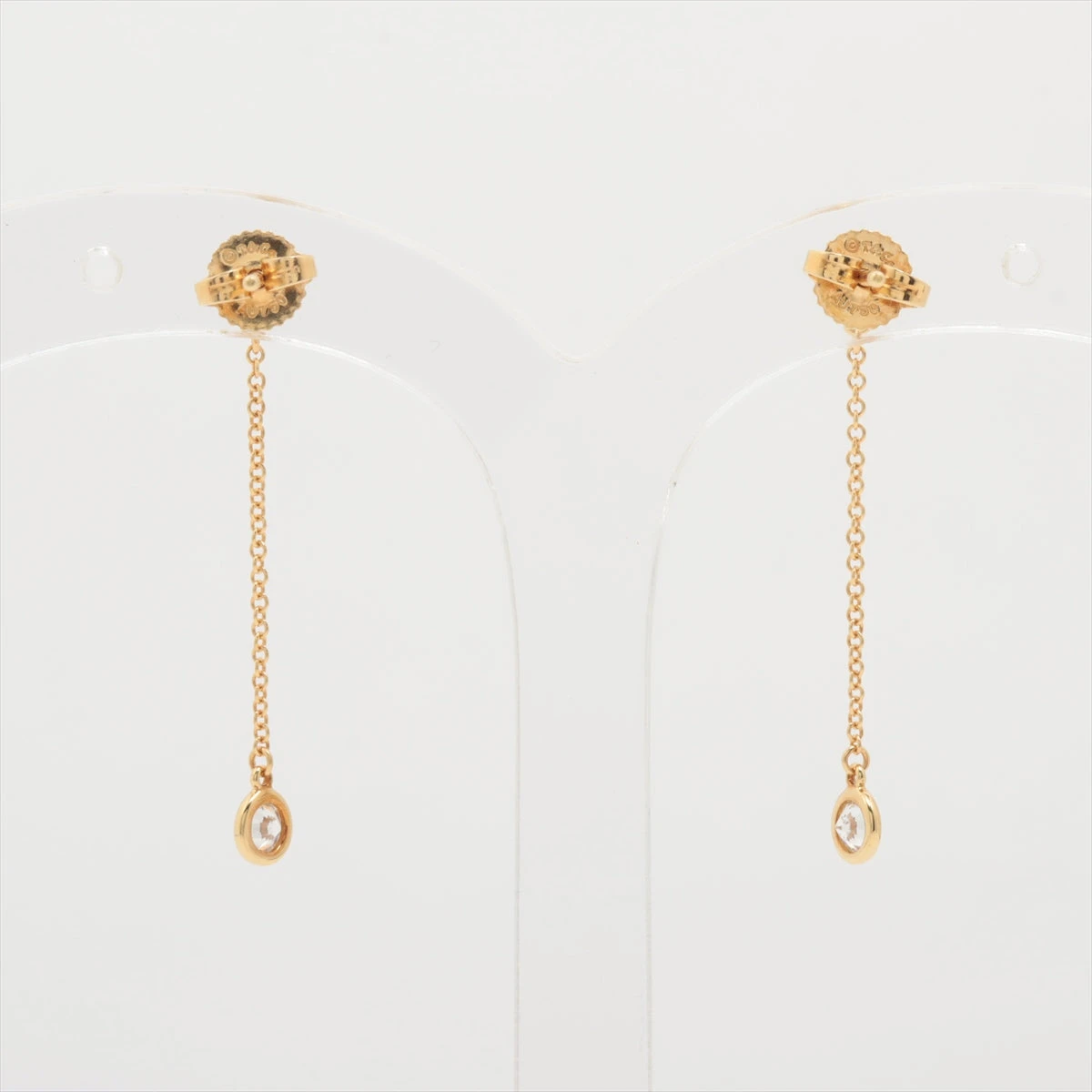 ▼(B070922)TIFFANY&Co. 750 YG ピアス バイザヤード ティファニー バイザヤード ドロップ ダイヤ ピアス 750(YG) 1.4