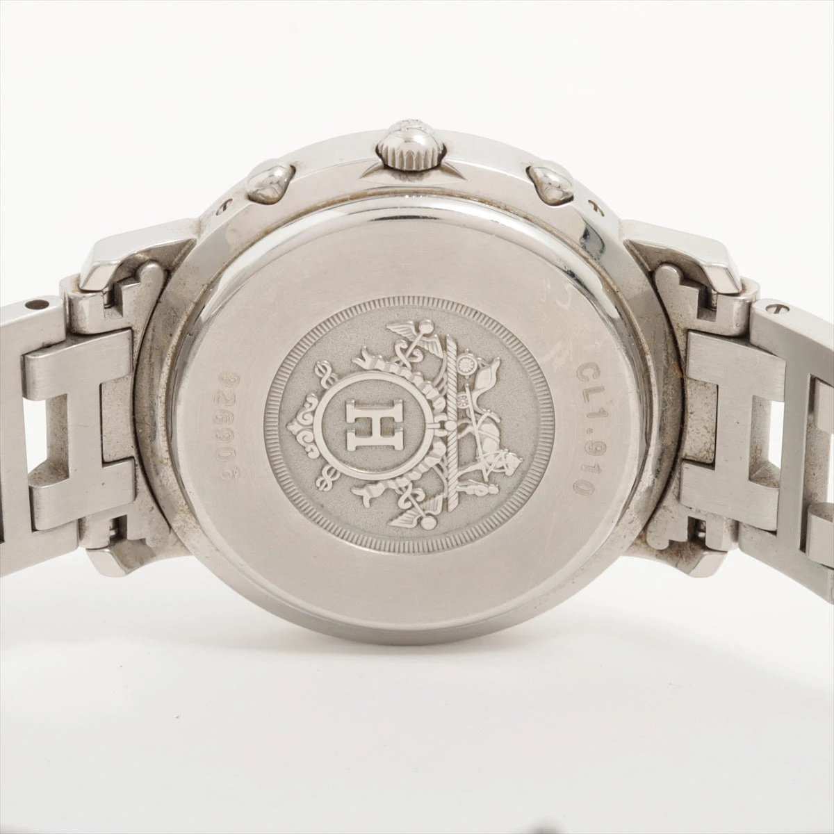 超美品！ エルメス クリッパー エルメス クリッパー クロノ CL1.910 SS QZ 青文字盤 A2865145