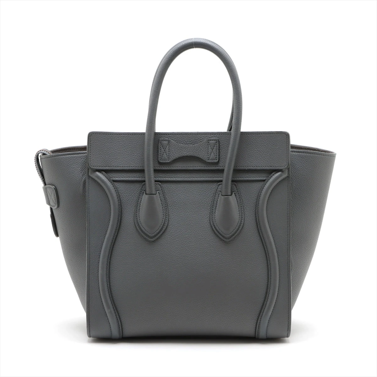 セリーヌハンドバッグ　グレー レザー セリーヌ ベルトバッグマイクロ レザー 2WAYハンドバッグ グレー