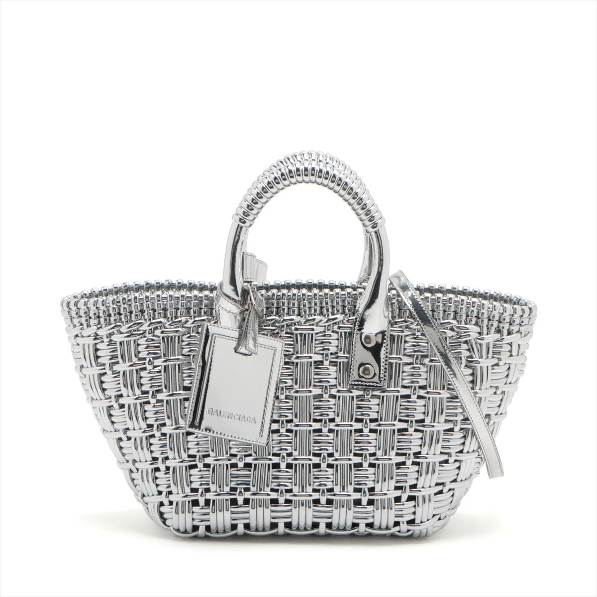 バレンシアガ/ビストロ/カゴバッグ/2way/シルバー/XS