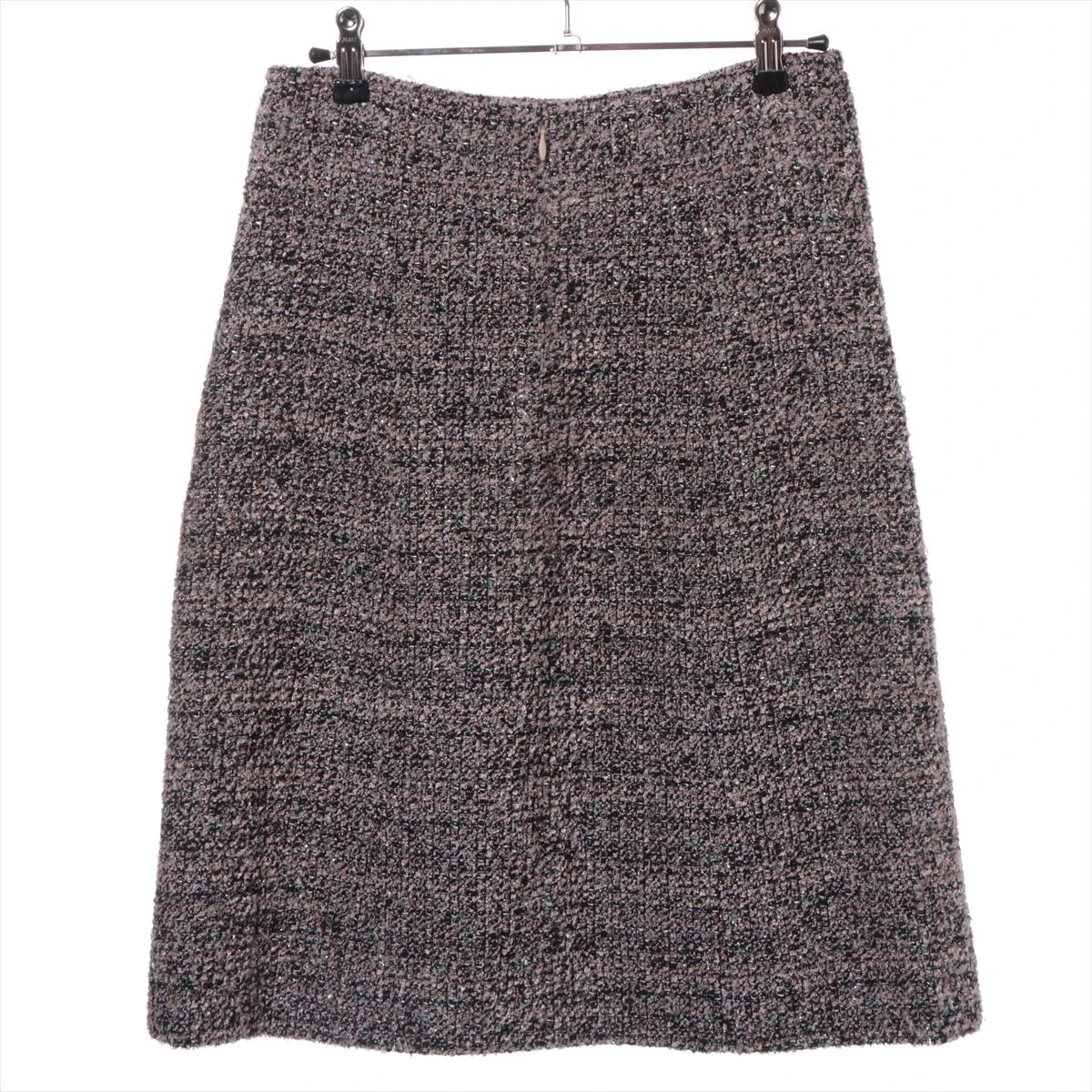 シャネル プリーツスカート グレー 綿 38 CHANEL シャネル スカート CHANEL Bottom Skirt Pants ボトム パンツ