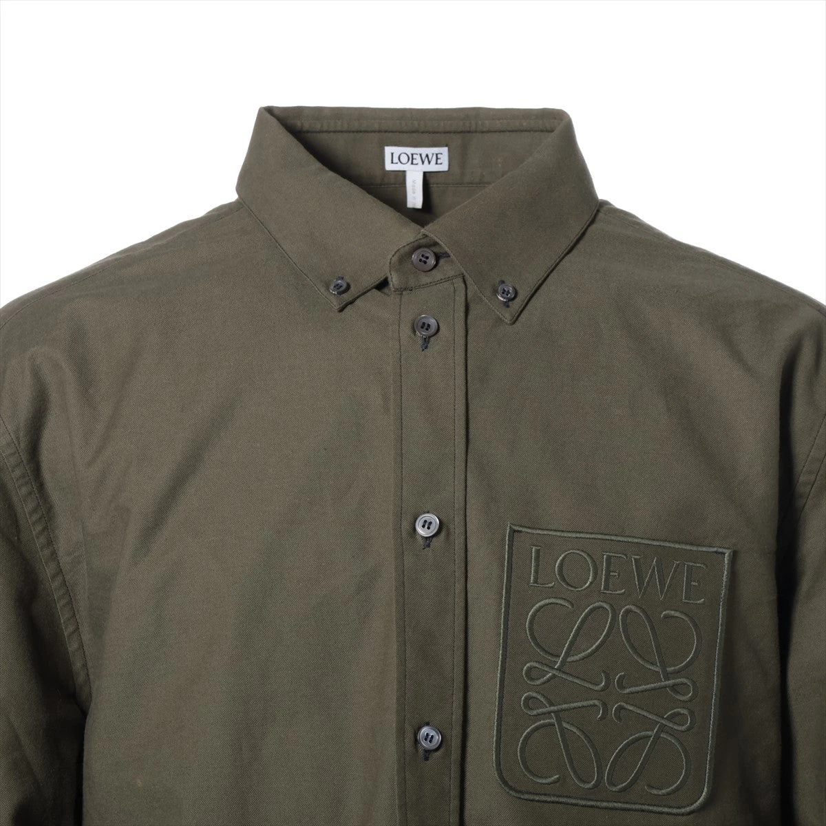 LOEWE コットン カシミアコーデュロイ長袖シャツ　　Khaki 46 LOEWE コットン カシミアコーデュロイ長袖シャツ Khaki 46 LOEWE