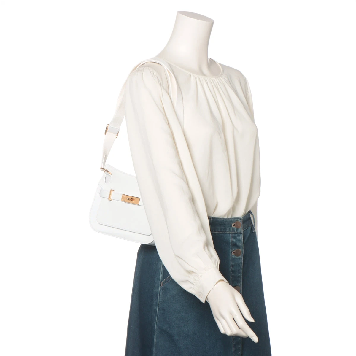 エルメス ジプシエールミニ スイフト ニューホワイト ゴールド金具 B 
