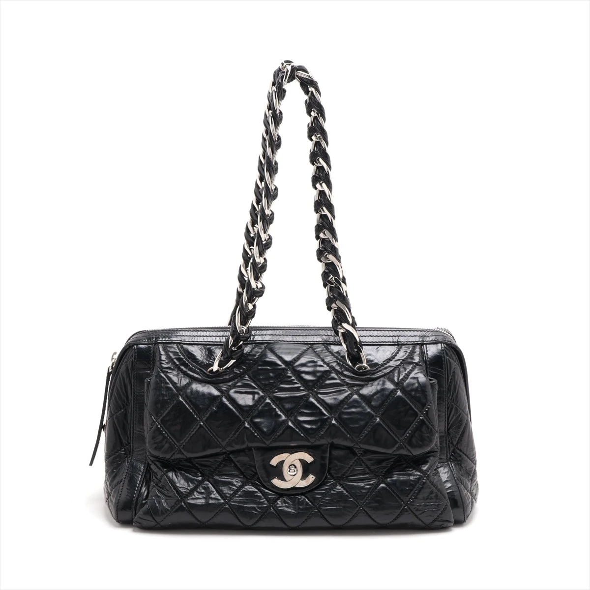 シャネル マトラッセ パテントレザー チェーンショルダーバッグ  
