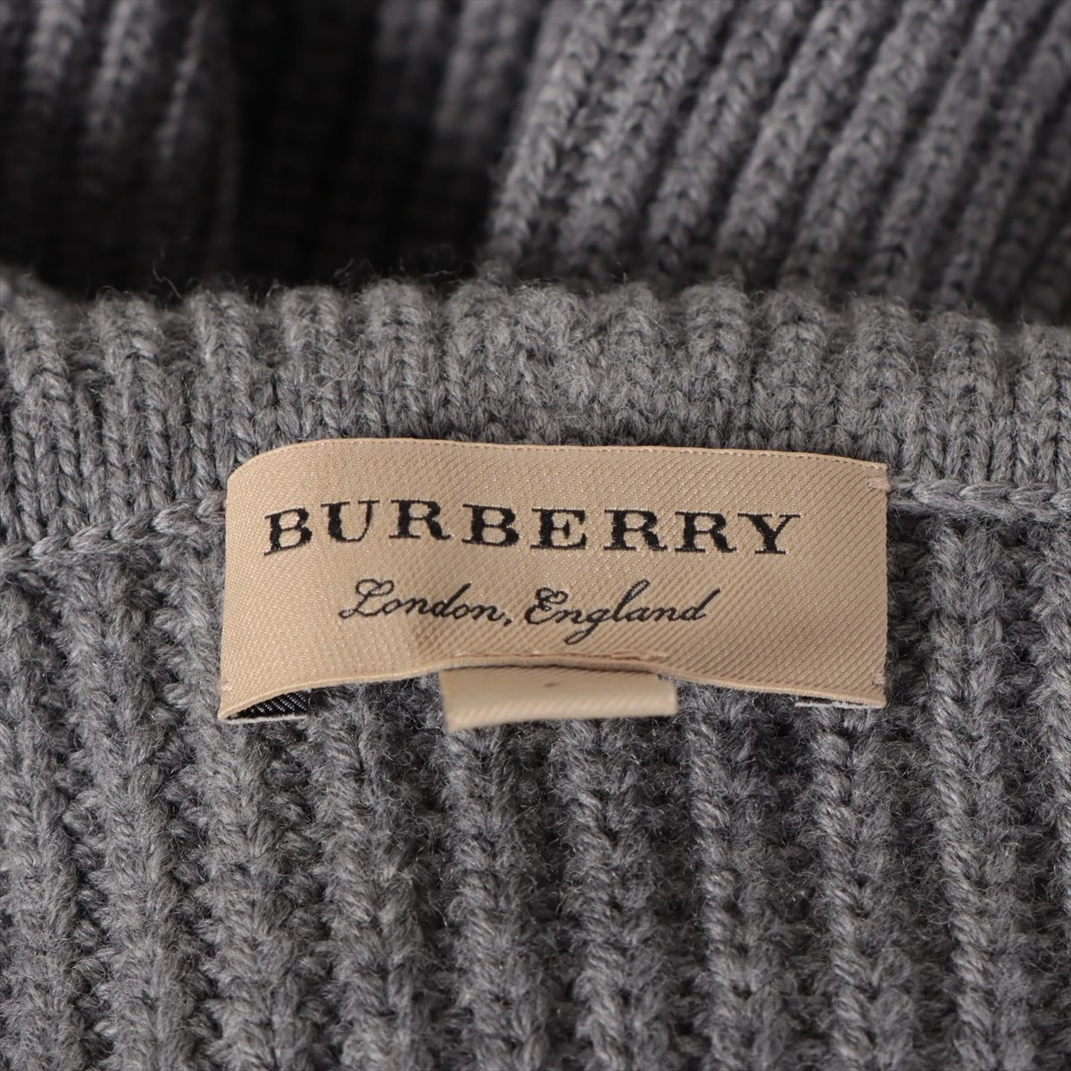 【Burberry】woolシルク混　ボウタイニット　チェック　グレー　希少XL BURBERRY ニット セーター ウール シンプル 丸首 グレー - メルカリ