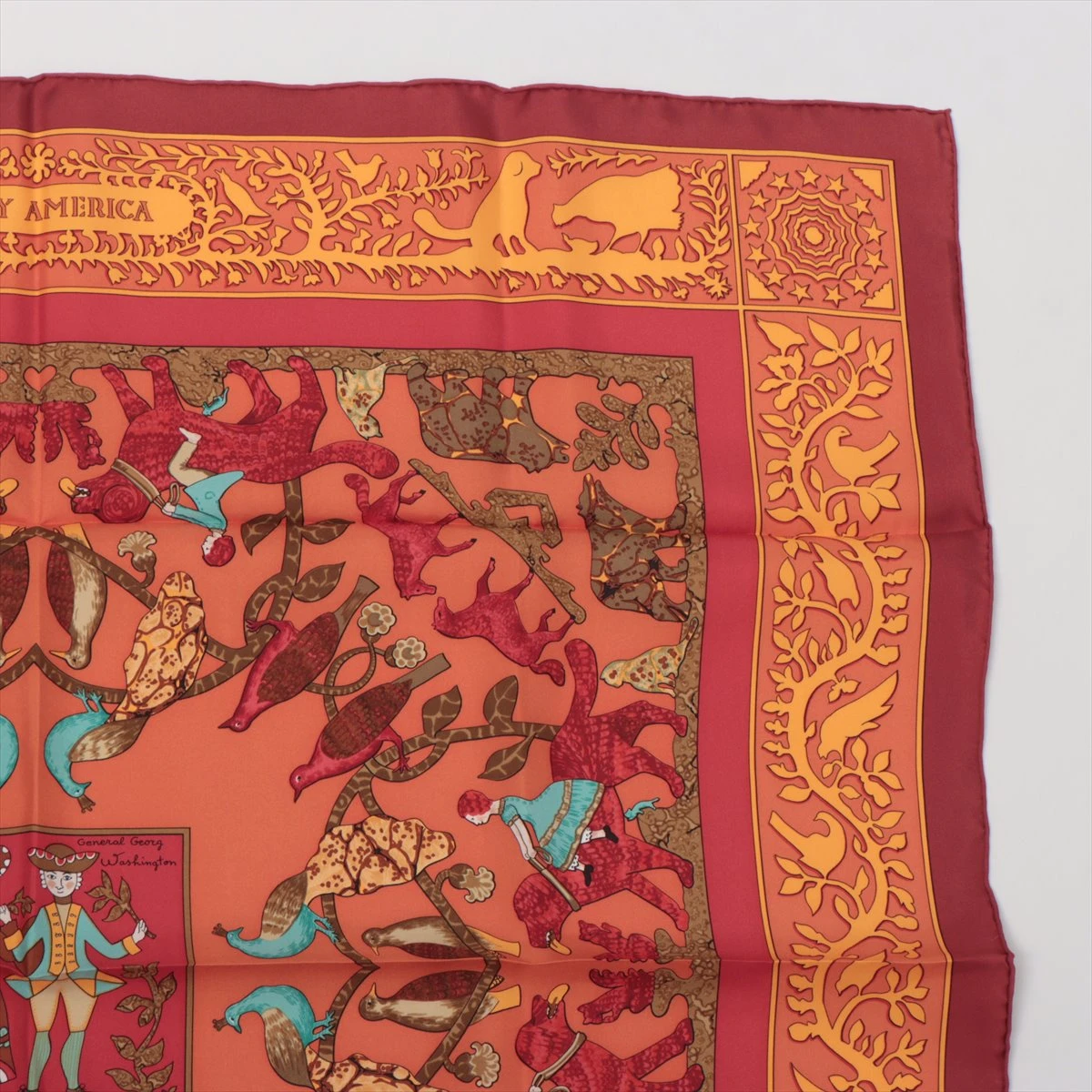 エルメス　スカーフ　カレ　アーリーアメリカ HERMES エルメス カレ90 EARLY AMERICA アーリーアメリカ 大判