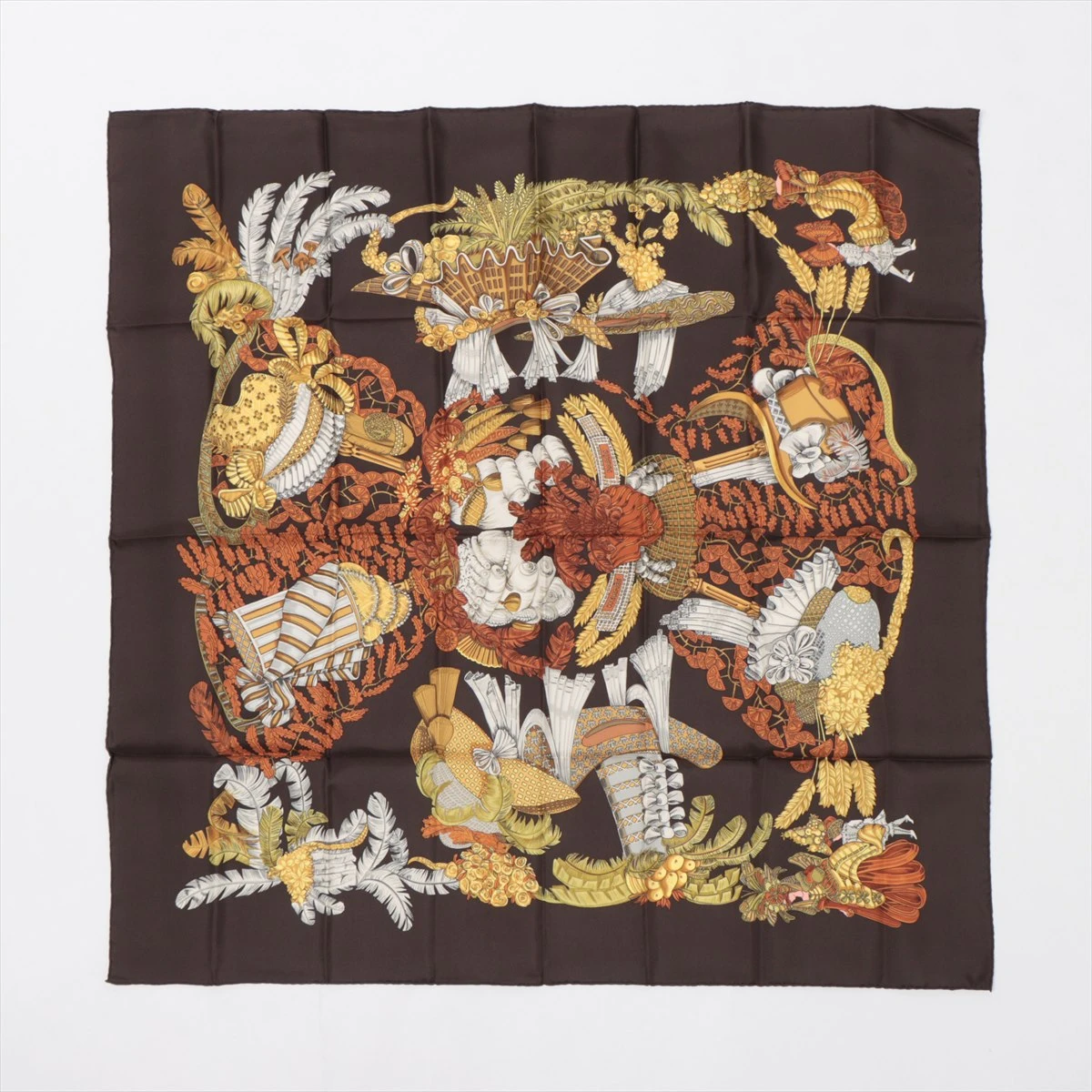 HERMES エルメス カレ90 chapeau! 脱帽 HERMES】エルメス カレ90 chapeau 脱帽 スカーフ シルク100