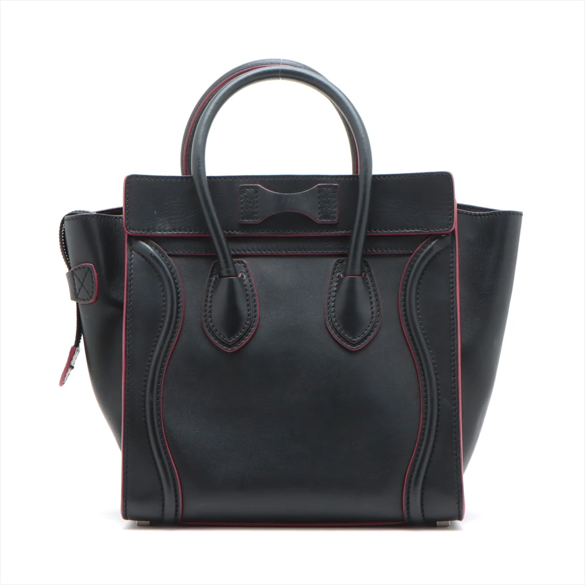 【美品】セリーヌ　ハンドバッグ　ラゲージ　マイクロ　ショッパー　レザー　ブラック セリーヌ ラゲージ マイクロショッパー レザー ハンドバッグ ブラック