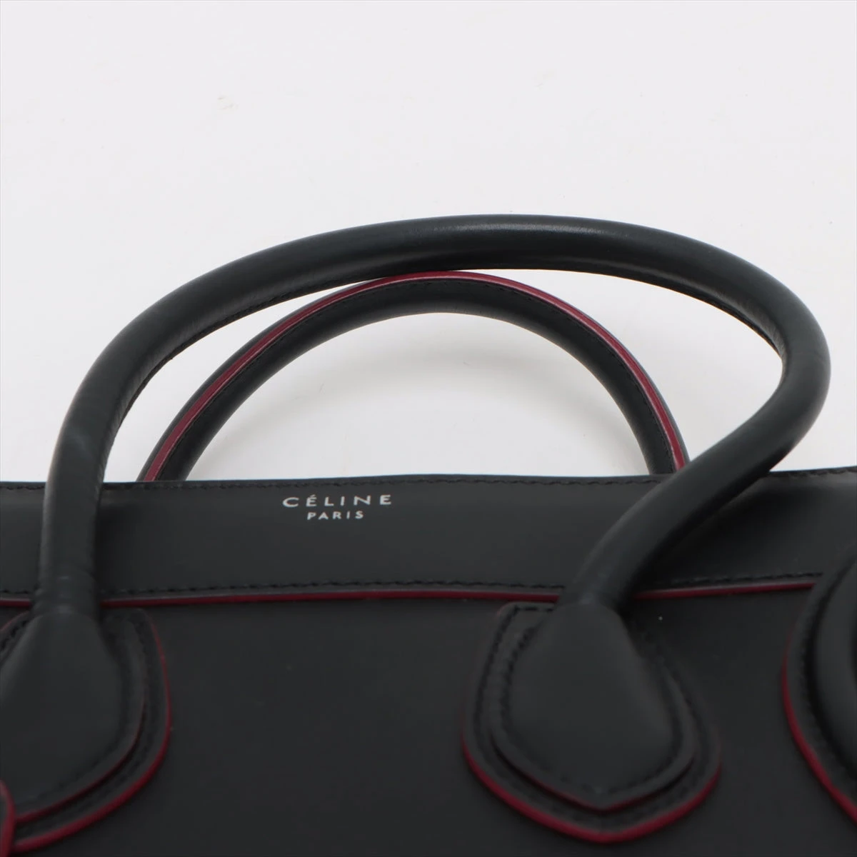 セリーヌ ラゲージ マイクロショッパー レザー ハンドバッグ ブラック