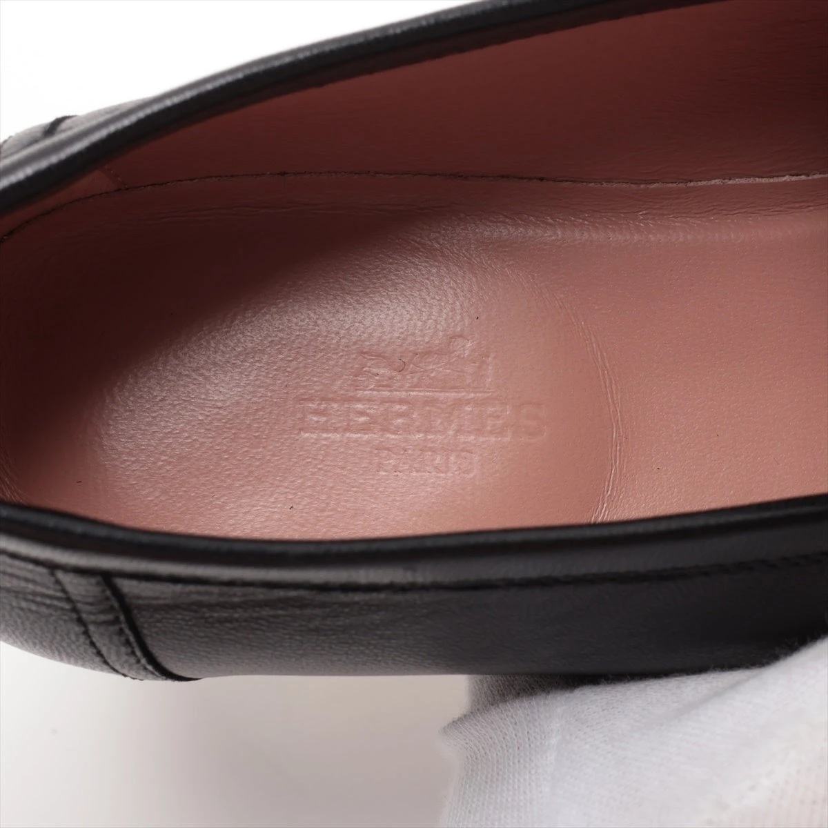 エルメス パリ レザー ローファー EU38.5 レディース ブラック