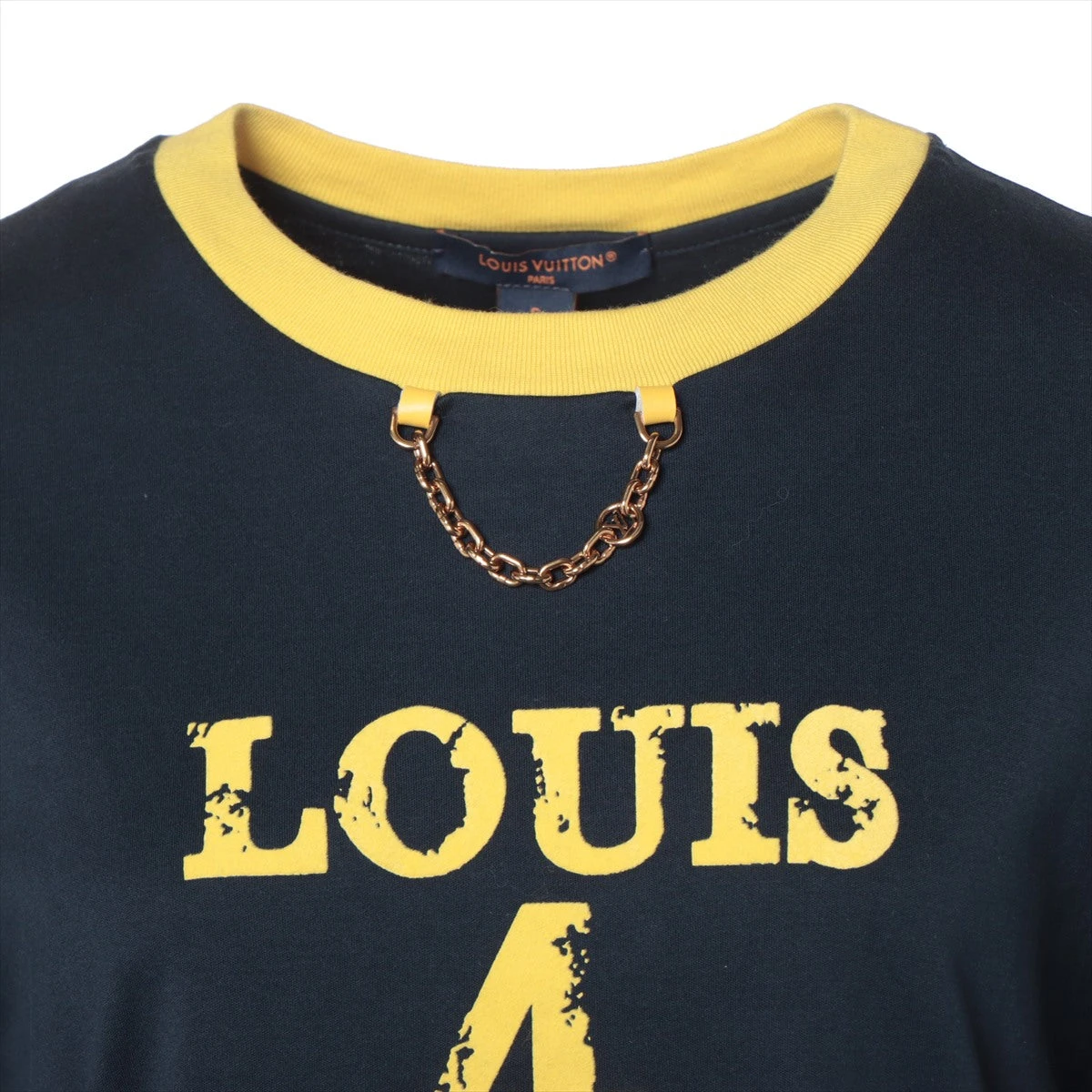 ヴィトン 23AW コットン Tシャツ S レディース ネイビー LVロゴ ヴィトン 23AW コットン Tシャツ S レディース ネイビー LVロゴ