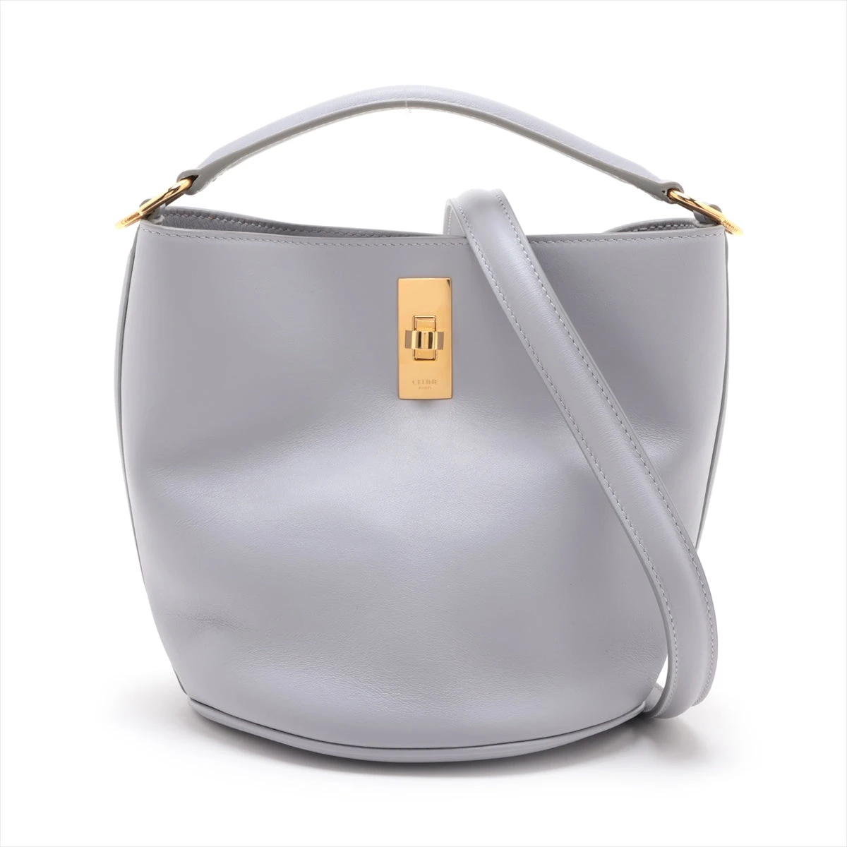 セリーヌティーン バケット16 レザー 2WAYハンドバッグ セリーヌ ティーン バケット16 レザー 2WAYハンドバッグ ブルーグレー