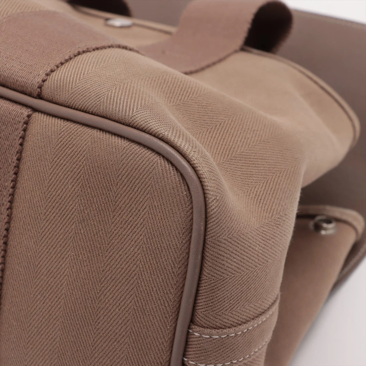 エルメス ヴァルパライソPM トワルシェブロン×レザー エトゥープ