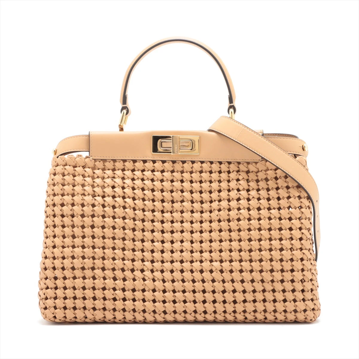 FENDI ピーカブー　レギュラー レザー ハンドバッグ ベージュ FENDI ピーカブー レギュラー レザー ハンドバッグ ベージュ