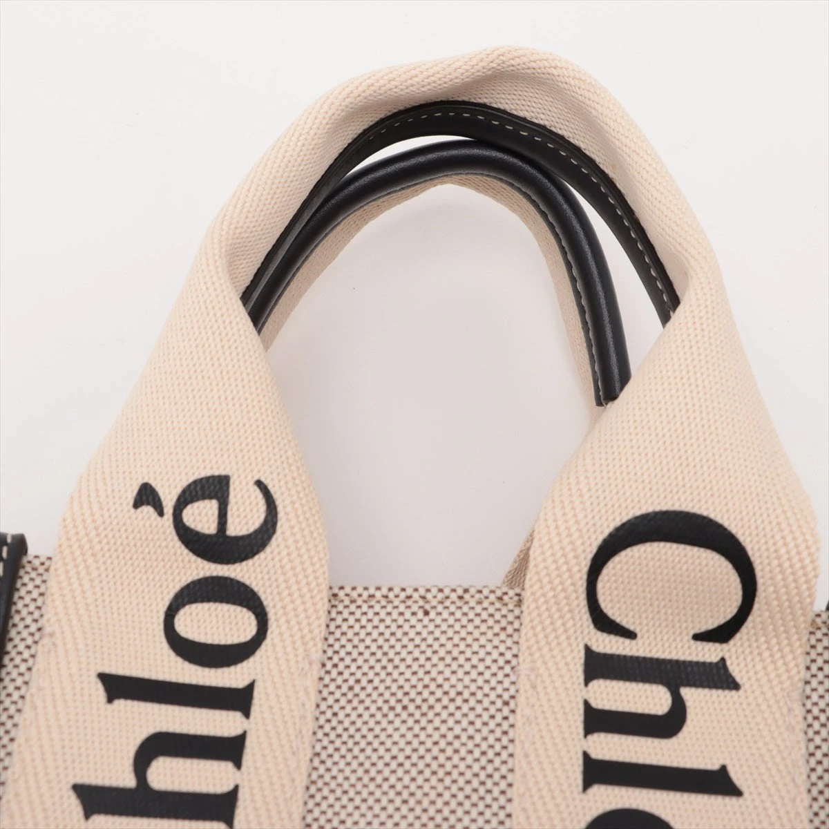 クロエ ウディ キャンバス レザー ハンドバッグ クロエ ウッディ スモール キャンバス×レザー ハンドバッグ