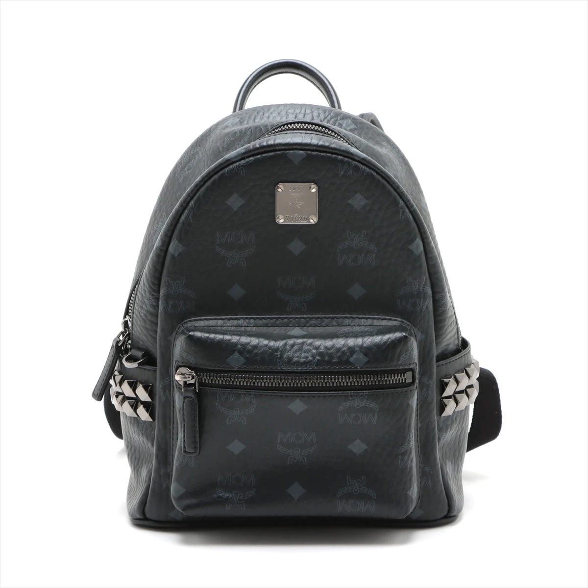 MCM レザー×スタッズ バックパック/リュック ブラック A2858730