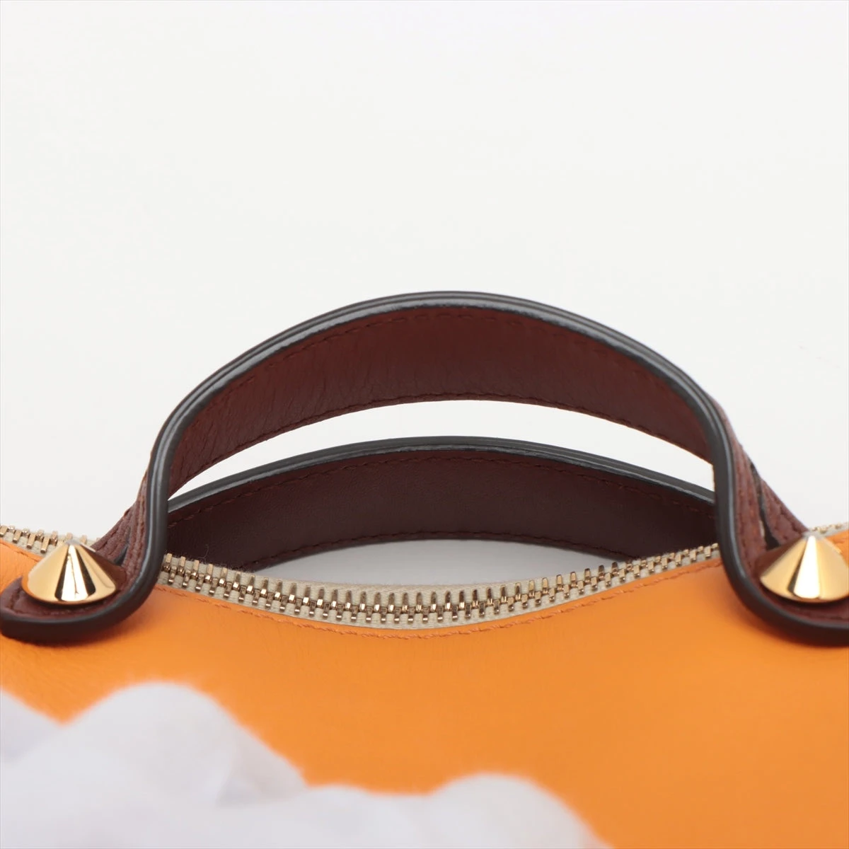 美品✨FENDI バイザウェイ　オレンジ×ブラウン　2way フェンディ バイザウェイミニ レザー 2WAYハンドバッグ オレンジ