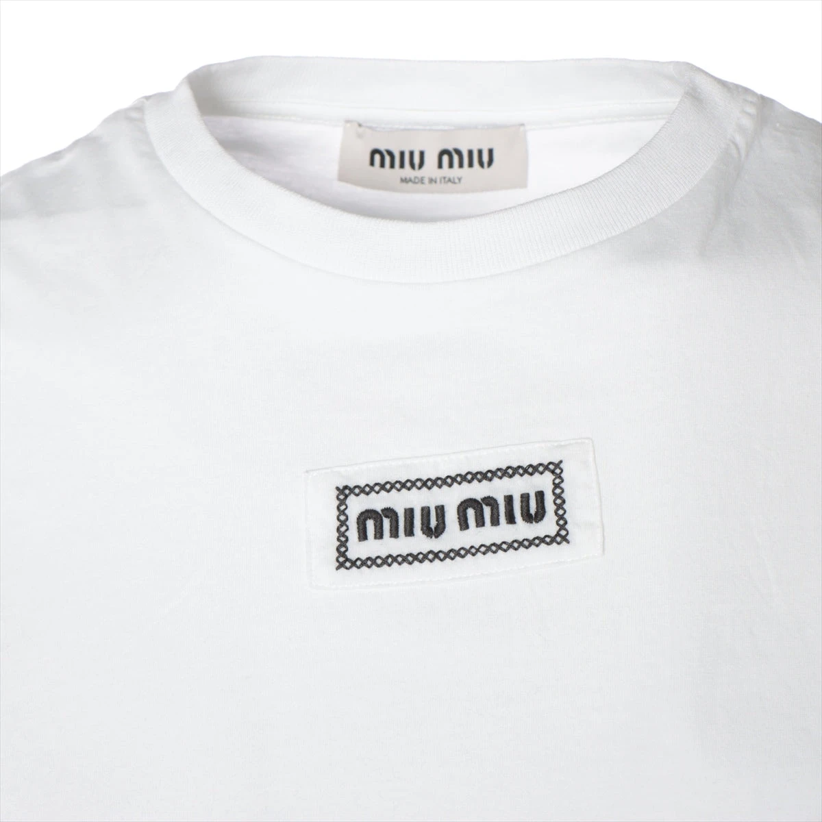 ミュウミュウ 22年 コットン Tシャツ S レディース ホワイト