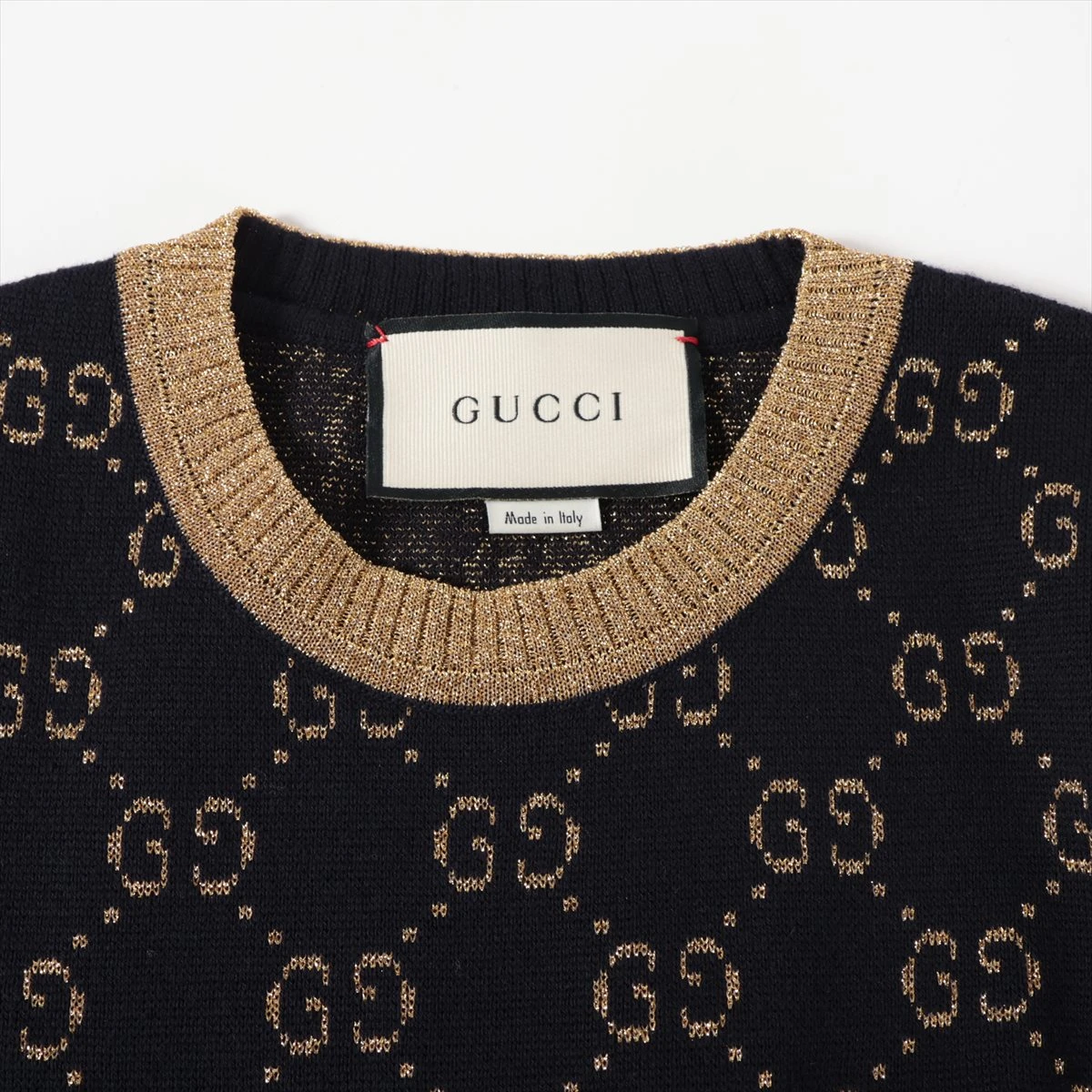 GGパターン ネイビー 半袖ニット M 【公式通販】