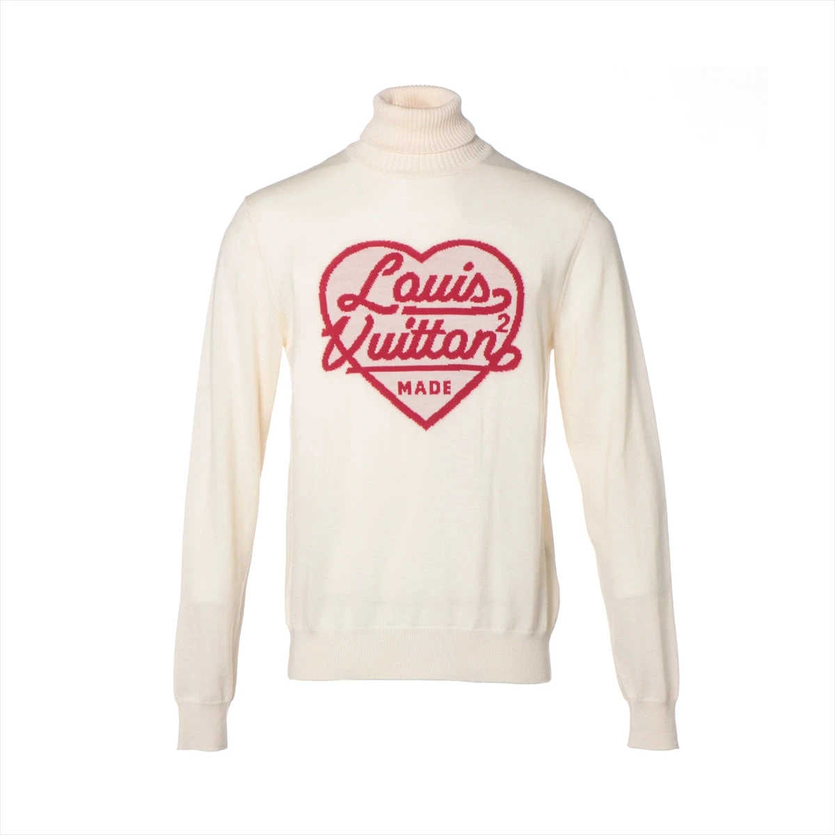 ルイヴィトン✨カシミヤ　シルク　リブニット　フリルカラー　ボルドー　赤　S ルイヴィトン✨カシミヤ シルク リブニット フリルカラー